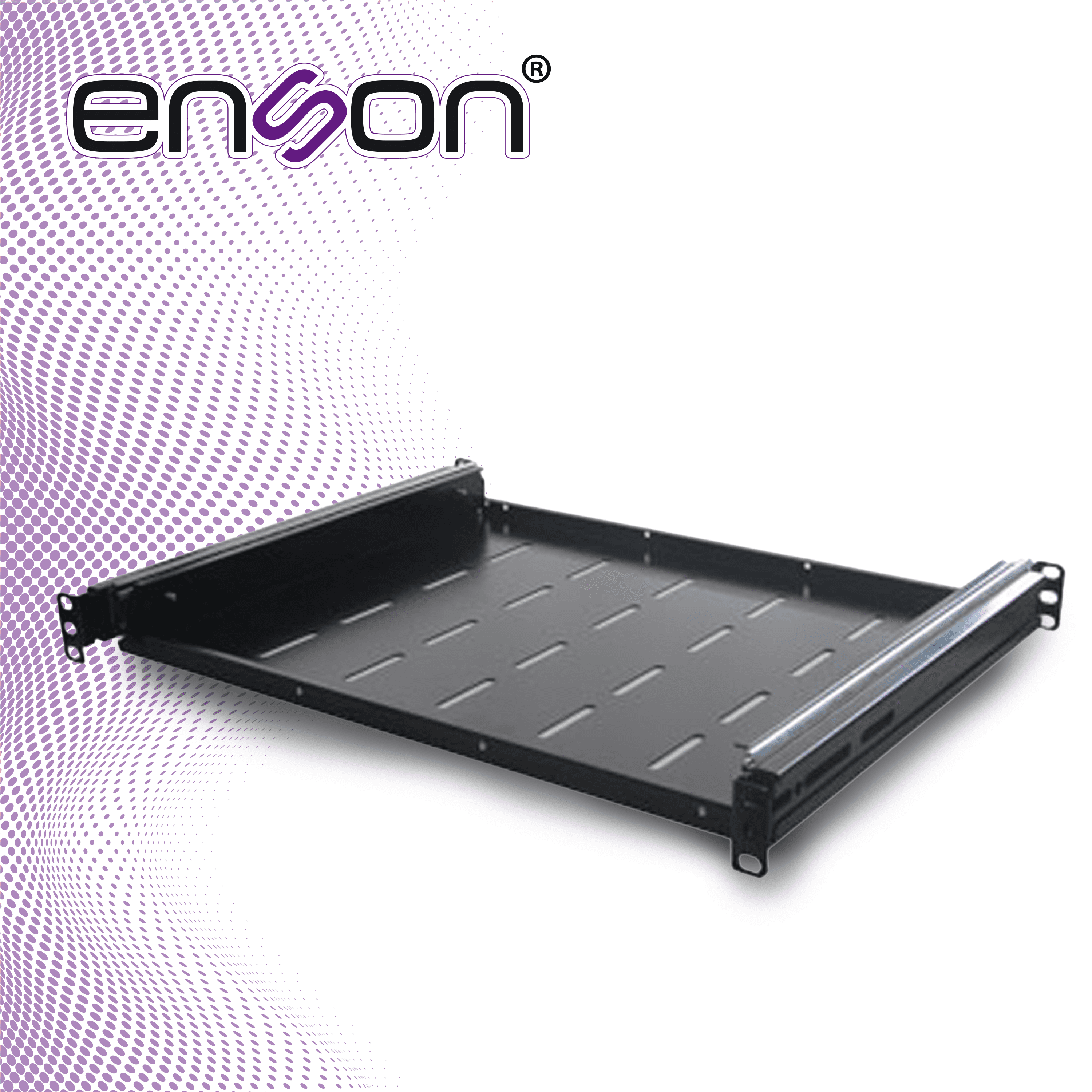 CHAROLA CORREDIZA ENSON ENS-RTM1 FIJACION A CUATRO PUNTOS VENTILADA IDEAL PARA LA COLOCACION DE TECLADOS EN SITE DE 1 UNIDAD DE RACK, COMPATIBLE CON GABINETES ENSON - Miniatura 3