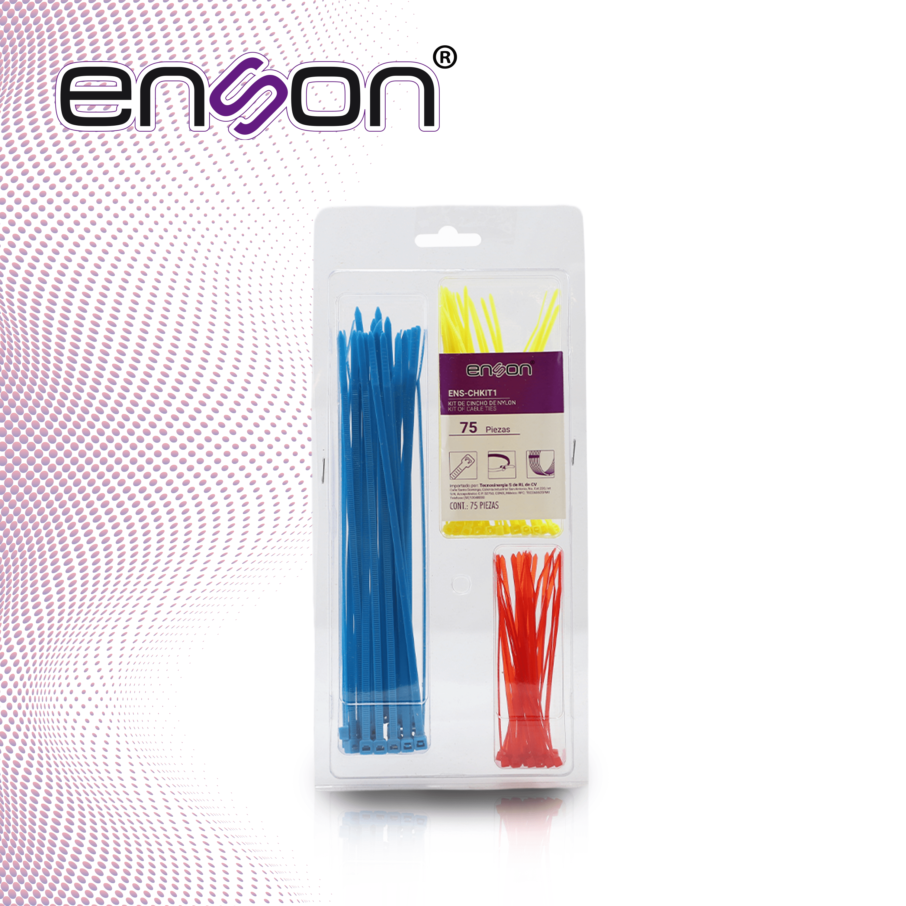 KIT DE CINCHOS DE NYLON DE 75 PIEZAS ENS-CHKIT1 INCLUYE CINCHOS DE 100 120 Y 200MM 


 - Miniatura 6