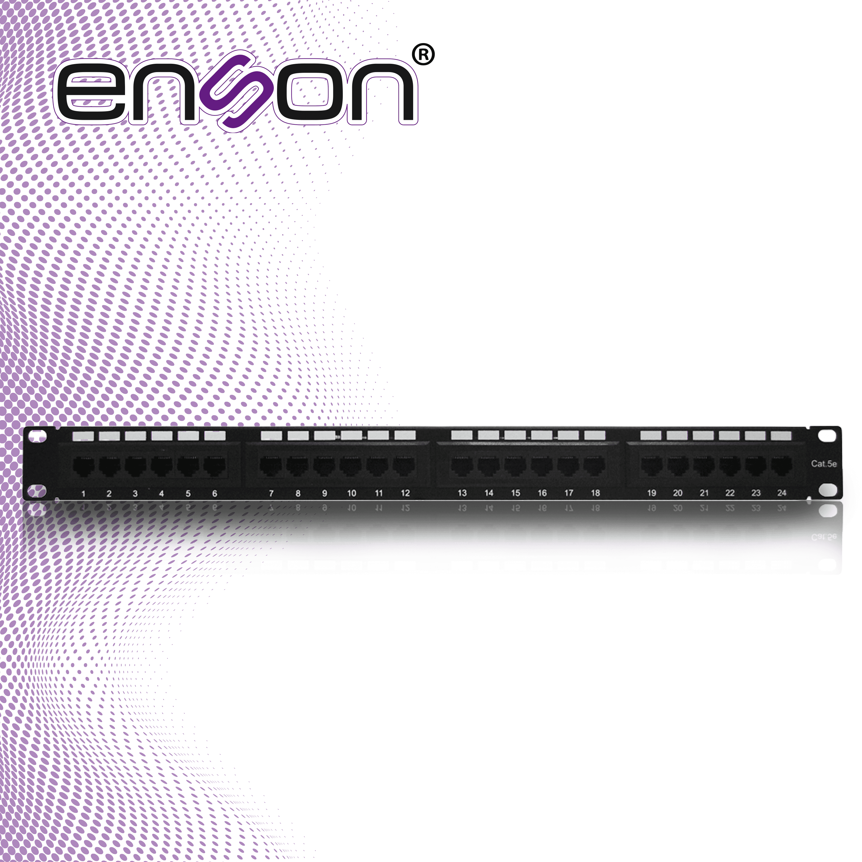 PATCH PANEL ENSON ENS-PA24P5E 1UR PRECARGADO CAT5E 24 PUERTOS MONTAJE EN RACK ESTANDAR 19 - Miniatura 5