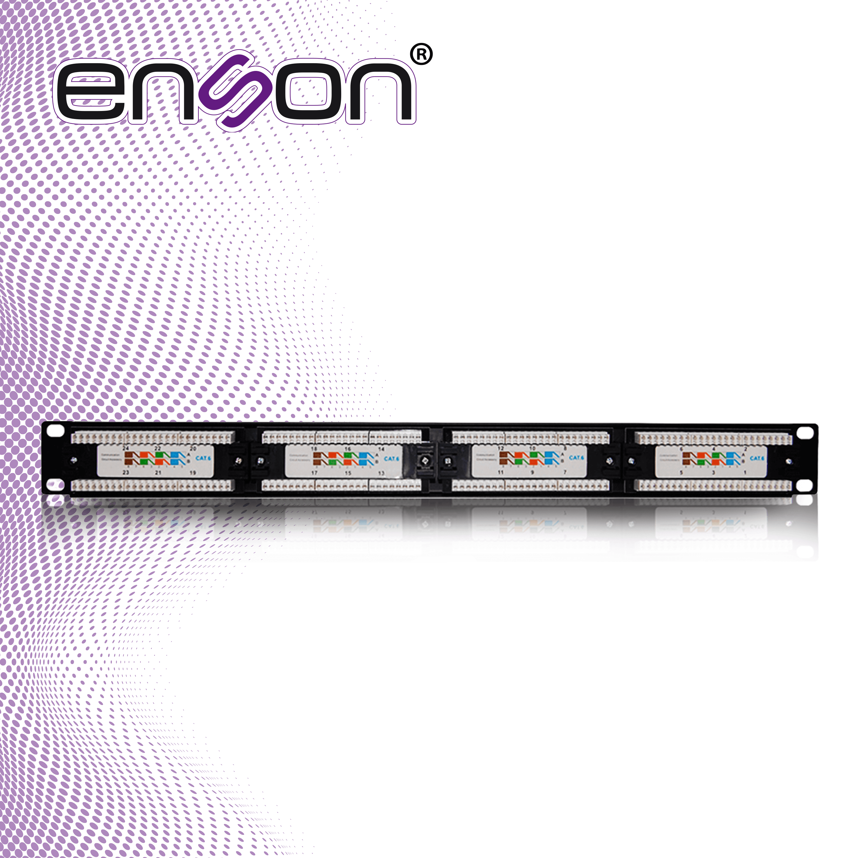PATCH PANEL ENSON ENS-PA24P6 1UR PRECARGADO CAT6 24 PUERTOS MONTAJE EN RACK ESTANDAR 19 PULGADAS - Miniatura 6