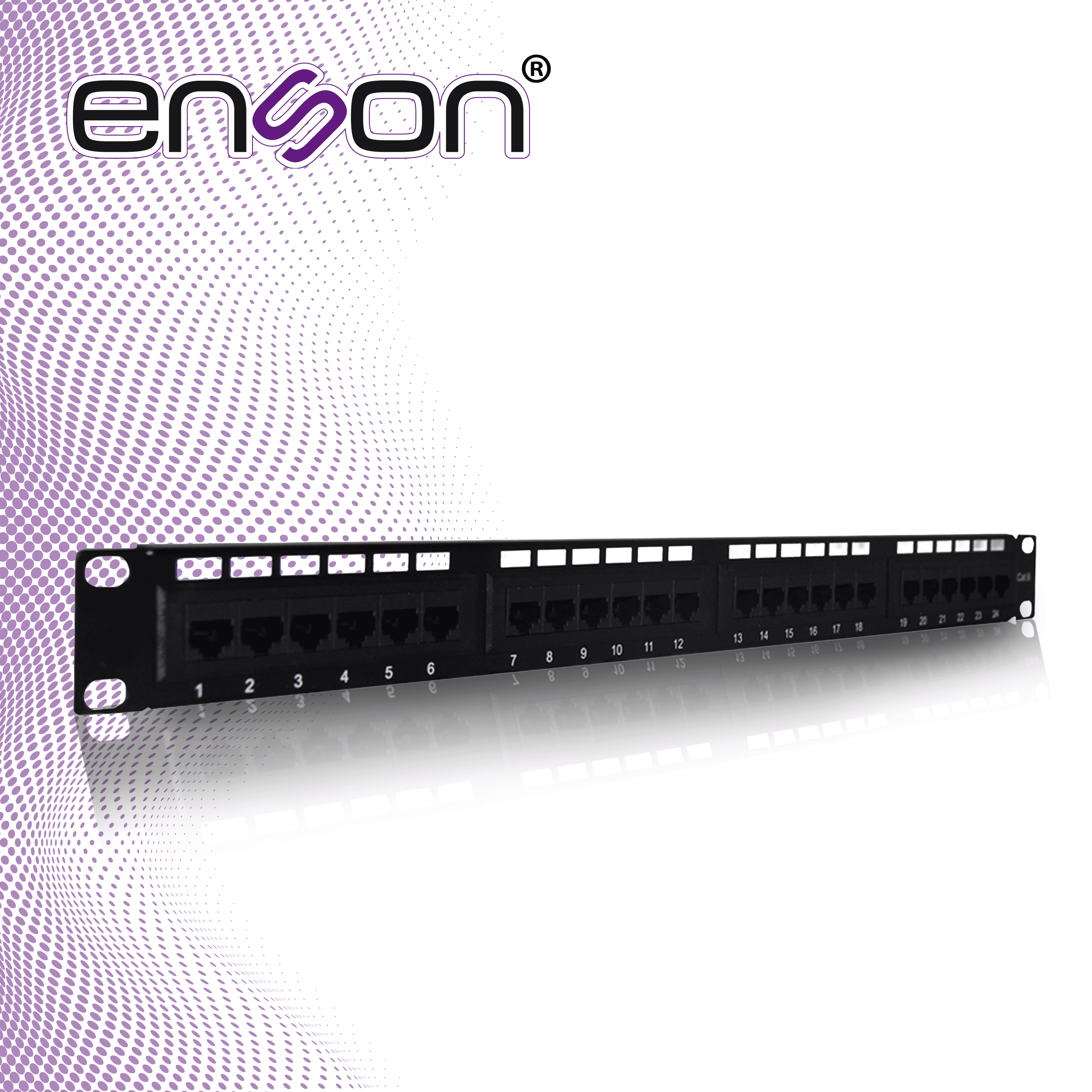 PATCH PANEL ENSON ENS-PA24P6 1UR PRECARGADO CAT6 24 PUERTOS MONTAJE EN RACK ESTANDAR 19 PULGADAS - Miniatura 7