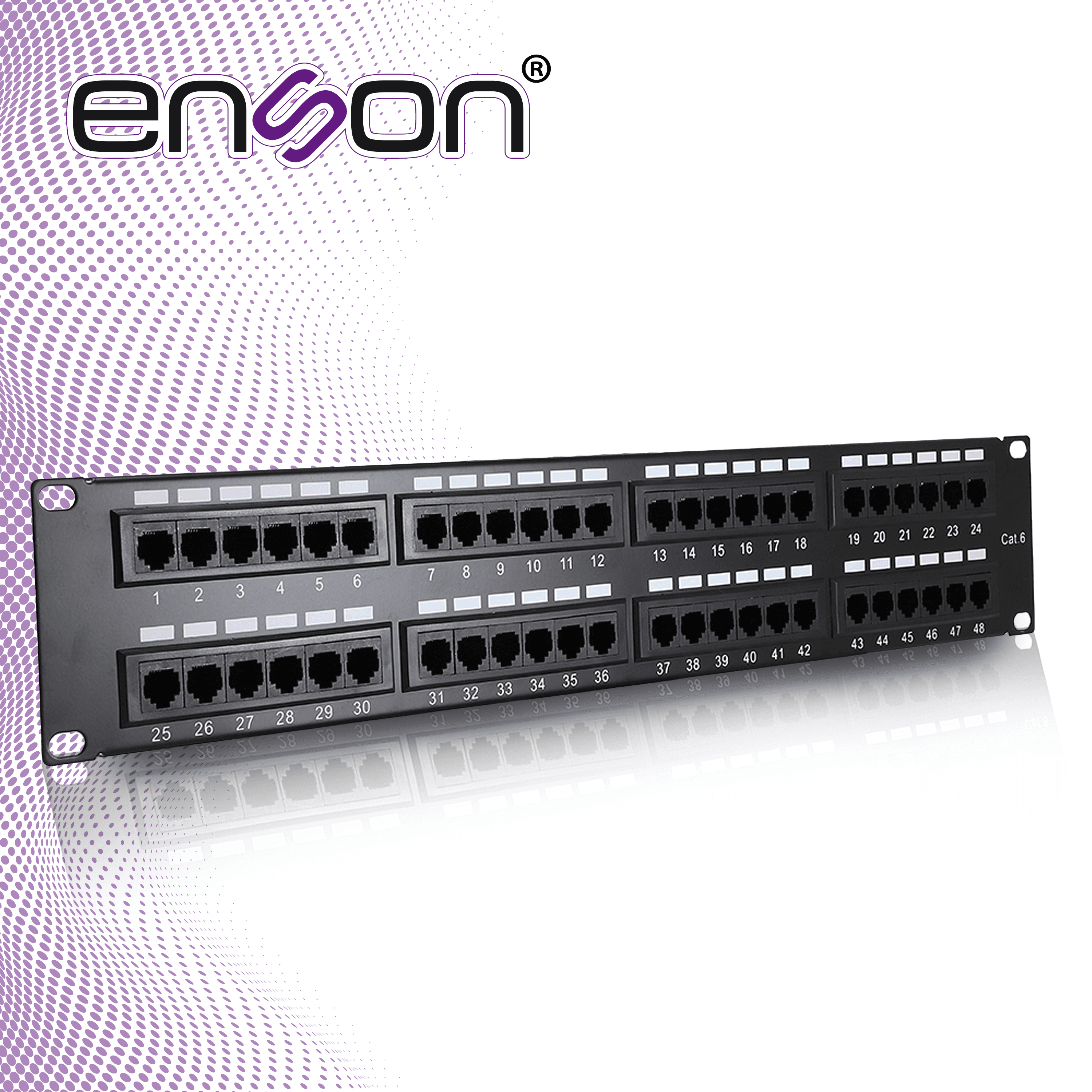 PATCH PANEL ENSON ENS-PA48P7 2UR PRECARGADO CAT6 48 PUERTOS MONTAJE EN RACK ESTANDAR 19 - Miniatura 7