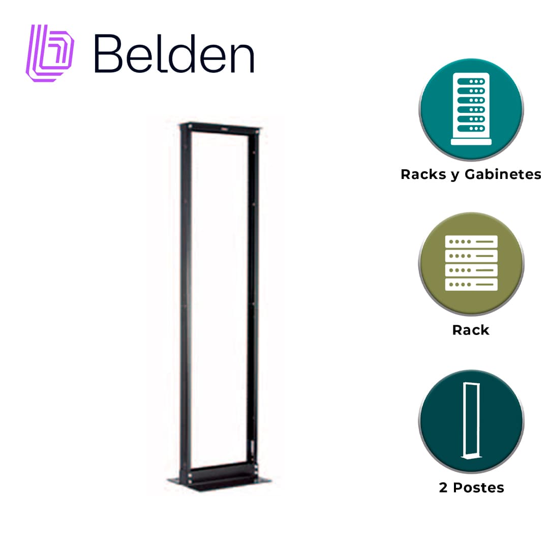 RACK VERTICAL DE 2 POSTES BELDEN XDR8419-310N / INTERIOR / NEGRO / 45UR / PIEZA - Miniatura 3
