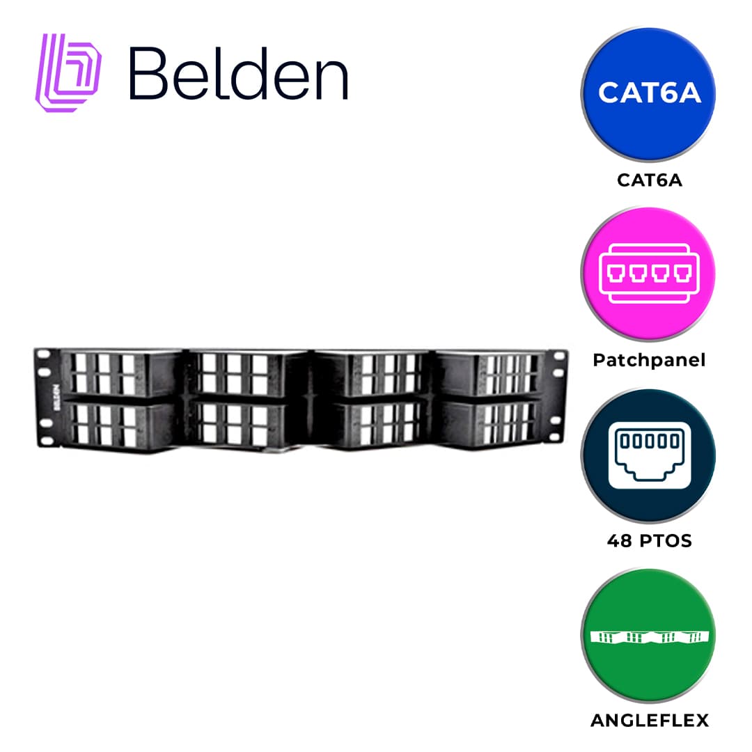 PATCH PANEL KEYCONNECT CAT6/CAT6A BELDEN AX103249 / NEGRO / 48 PUERTOS / 2UR / ANGLEFLEX/VACIO / PIEZA - Miniatura 5