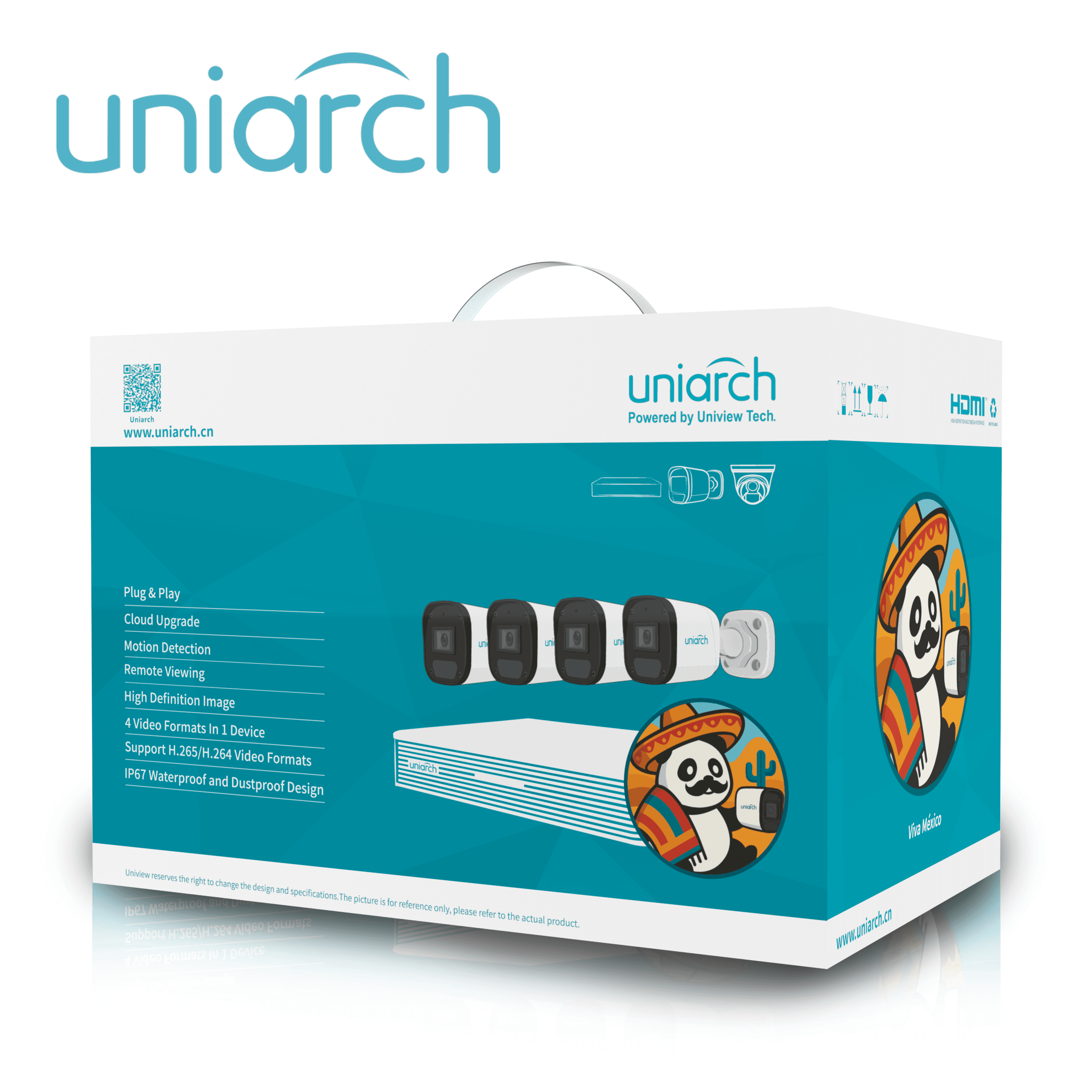 KIT MINI FIXED BULLET UNIARCH IPKIT-108S-4BC / 4CAMARAS-MINI- BULLET-2MP / IPC-B132-AF28-E / ULTRA265 / FULL-HD / LENTE 2.8 MM / DWDR / 30MIR MICROFONO INTEGRADO / HUMAN BODY DETECTION 2.0 / DETECCION DE AUDIO / POEAF / IP67 / 1-NVR-108S3-P8-E / HAST - Miniatura 3