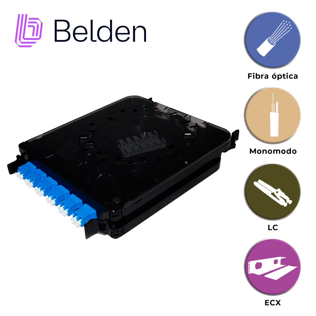CASSETTE FX ECX BELDEN MONOMODO FCSX06LDFS / OS2 / AZUL / LC DUPLEX / 6 PUERTOS - Miniatura 5