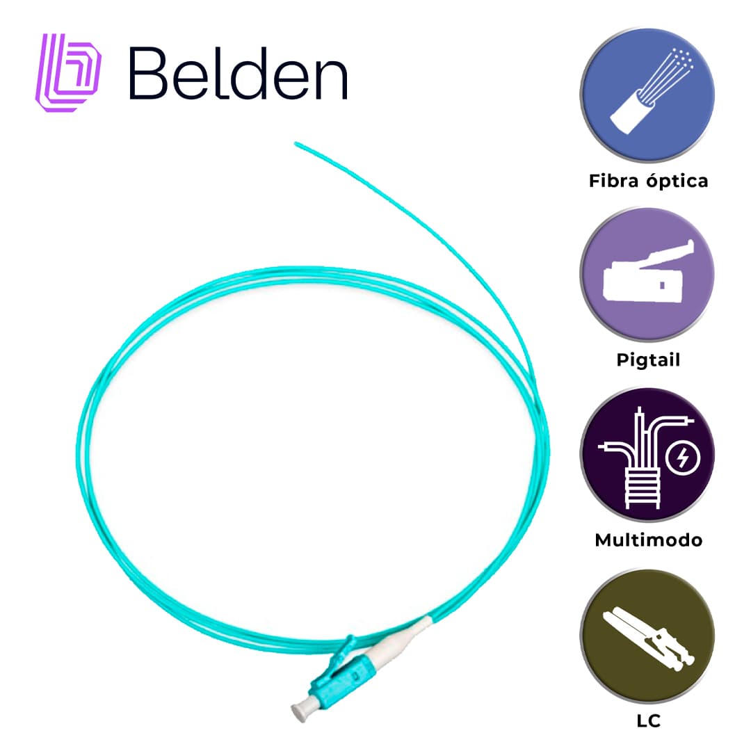 CONECTOR PIGTAIL MULTIMODO BELDEN FT3LC900PS01 / OM3 / AQUA / LC SIMPLEX / 2 METROS - Miniatura 3