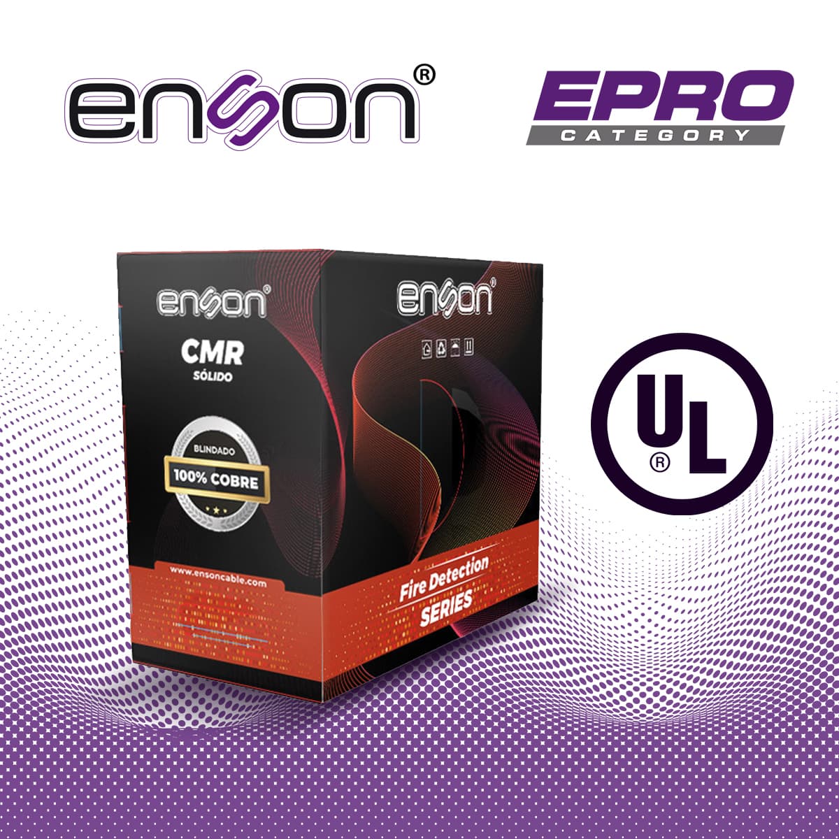 CABLE PARA DETECCION DE INCENDIO ENSON EPRO-5220 FORRO PVC ROJO CMR RISER-FPLR 2C/16AWG 100 POR CIENTO COBRE CONDUCTOR SOLIDO CERTIFICACION UL 305 METROS
 - Miniatura 3