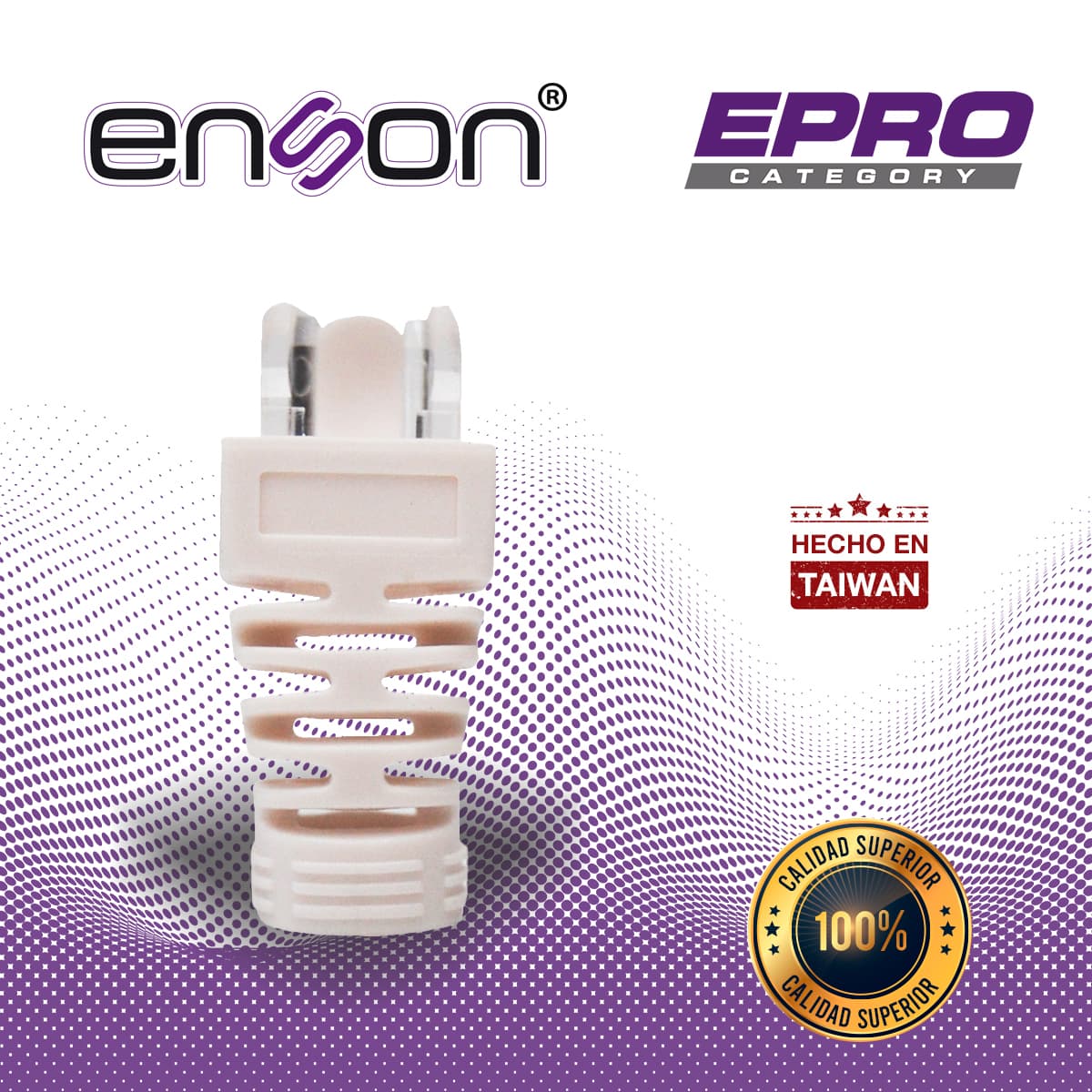 BOTA PARA CABLE UTP ENSON EPRO-BOOT-WH COLOR BLANCO IDEAL PARA EL TERMINADO Y CUIDADO DEL REMATADO, COMPATIBLE CON CAT5E/6/6A Y CON PLUGS ENSON EPRO-PLUG - Miniatura 6