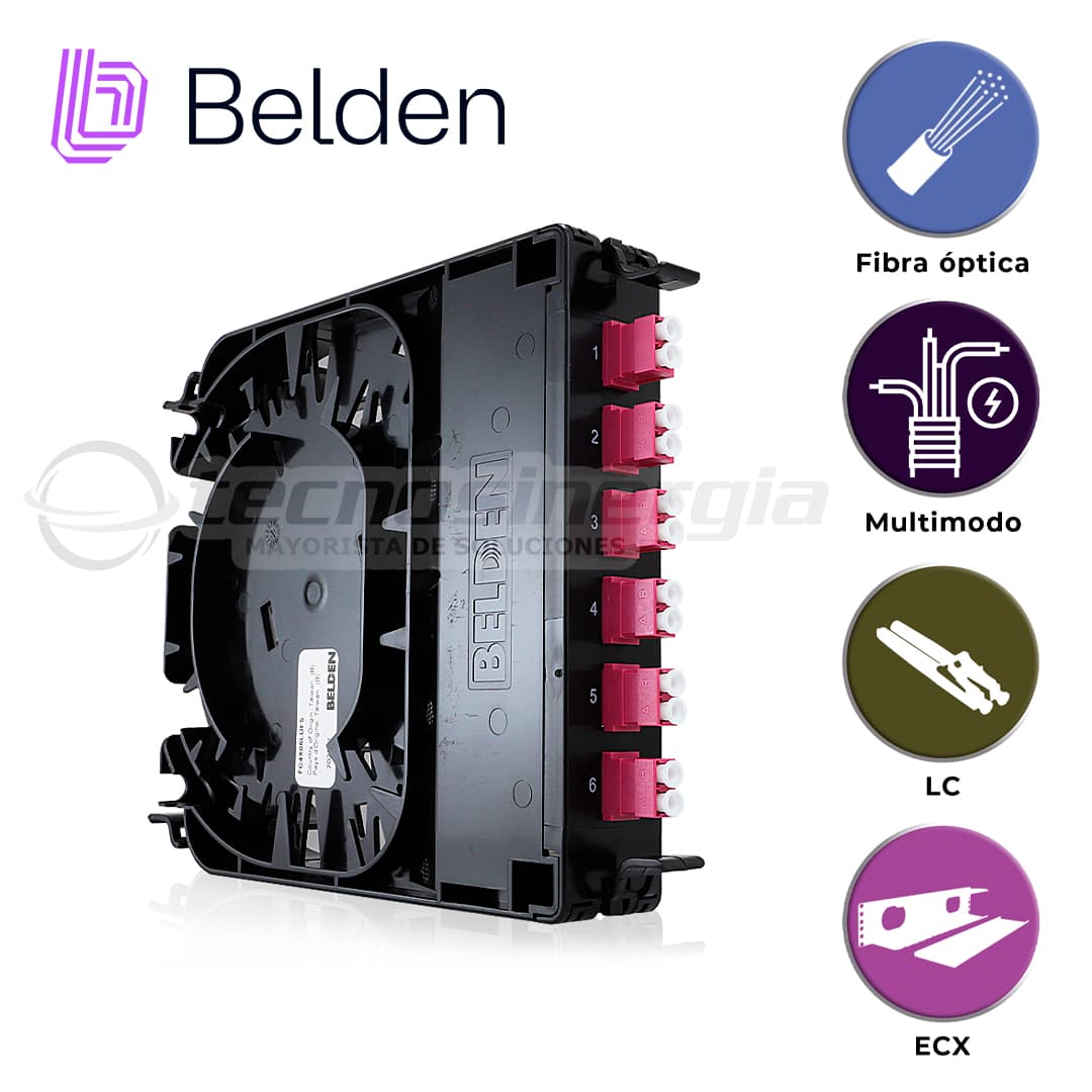 CASSETTE FX ECX BELDEN MULTIMODO FC4X06LDFS / OM4 / ERIKA VIOLETA / LC DUPLEX / 6 PUERTOS - Miniatura 7