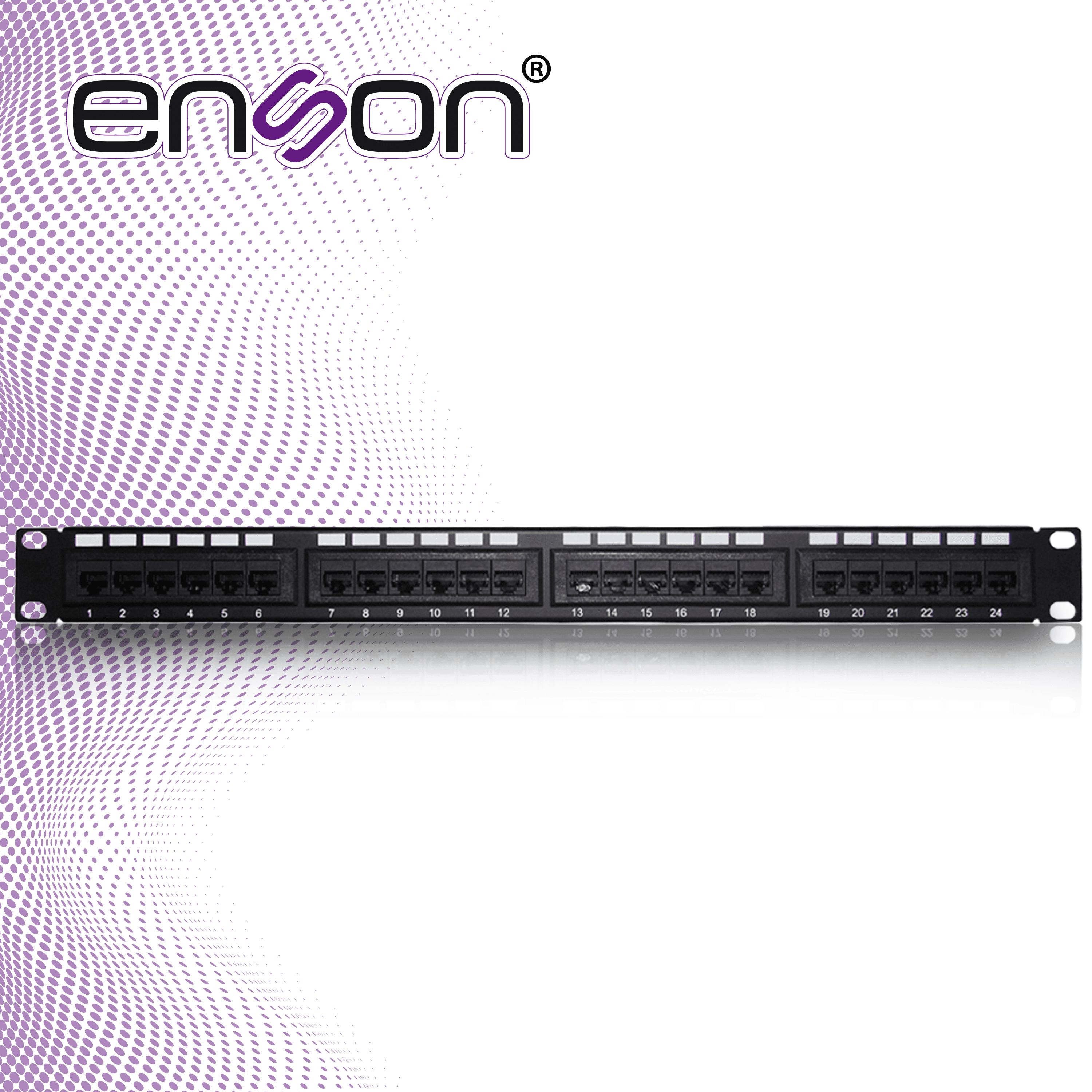 PATCH PANEL ENSON ENS-PAT24C6A 1UR PRECARGADO CAT6A 24 PUERTOS MONTAJE EN RACK ESTANDAR 19 PULGADAS - Miniatura 3