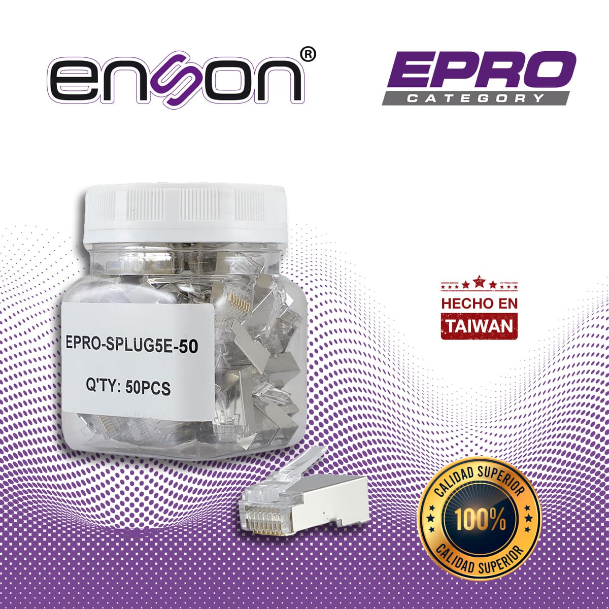 PLUG FACIL PONCHADO BLINDADO ENSON EPRO-SPLUG5E-50 BOTE DE 50 PZS PARA CABLE UTP CAT5E CON SISTEMA DE PASO DE CABLES PASSTRU QUE FACILITA EL PONCHADO DE CABLE UTP YA QUE SE PUEDE IDENTIFICAR ERRORES DE MANERA MAS FACIL, REQUIERE USO DE PINZAS EPRO-PL - Miniatura 6