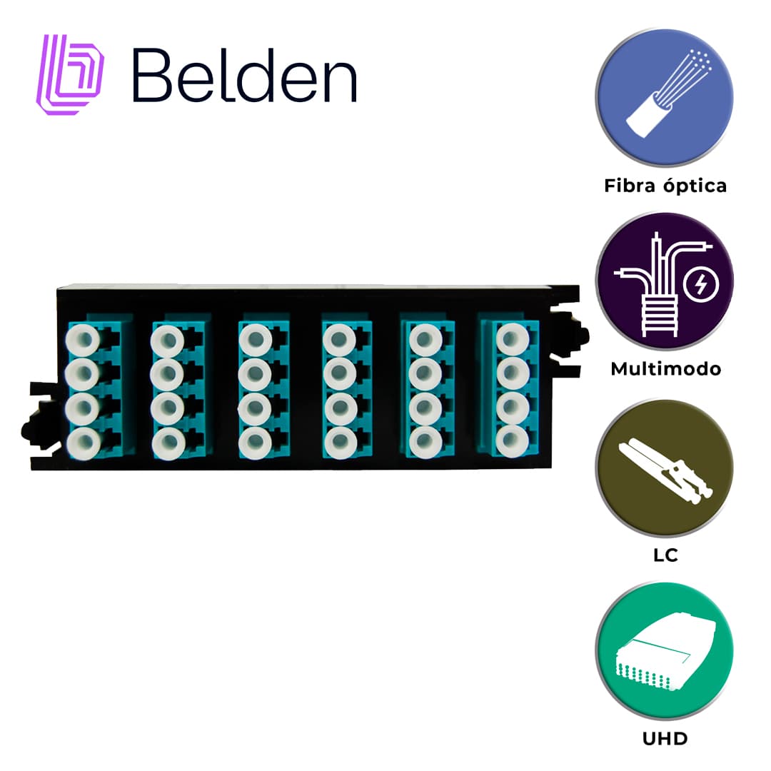 CASSETTE FX UHD BELDEN MULTIMODO FC3H12LDFS / OM3 / AQUA / LC DUPLEX / 12 PUERTOS - Miniatura 5