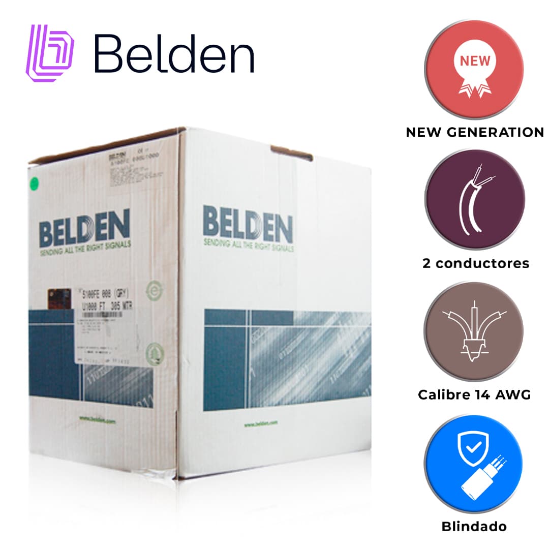 CABLE DE AUDIO COMERCIAL Y SEGURIDAD BELDEN 5100FE 008U1000 / INTERIOR / GRIS / 2 CONDUCTORES / MULTIFILAR / 14 AWG / FORRO PVC / CMR - CL3R - FPLR / BLINDADO / EN CAJA / 1,000 PIES 305 METROS - Miniatura 6