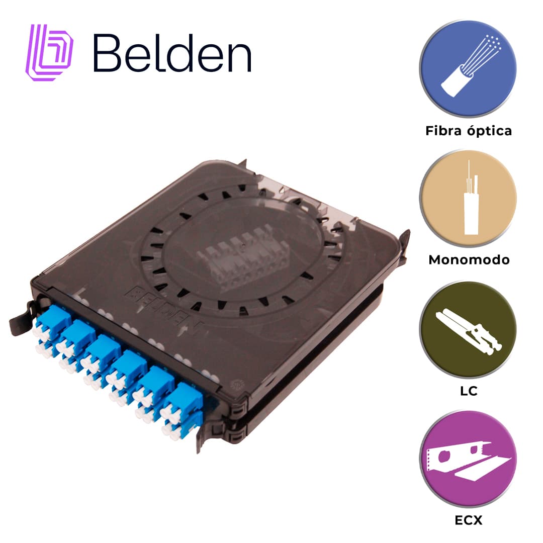 CASSETTE FX ECX BELDEN MONOMODO FCSX12LDFS / OS2 / AZUL / LC DUPLEX / 12 PUERTOS - Miniatura 6