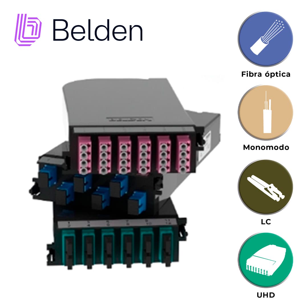 CASSETTE FX UHD BELDEN MONOMODO FCSH12LDFS / OS2 / AZUL / LC DUPLEX / 12 PUERTOS - Miniatura 3