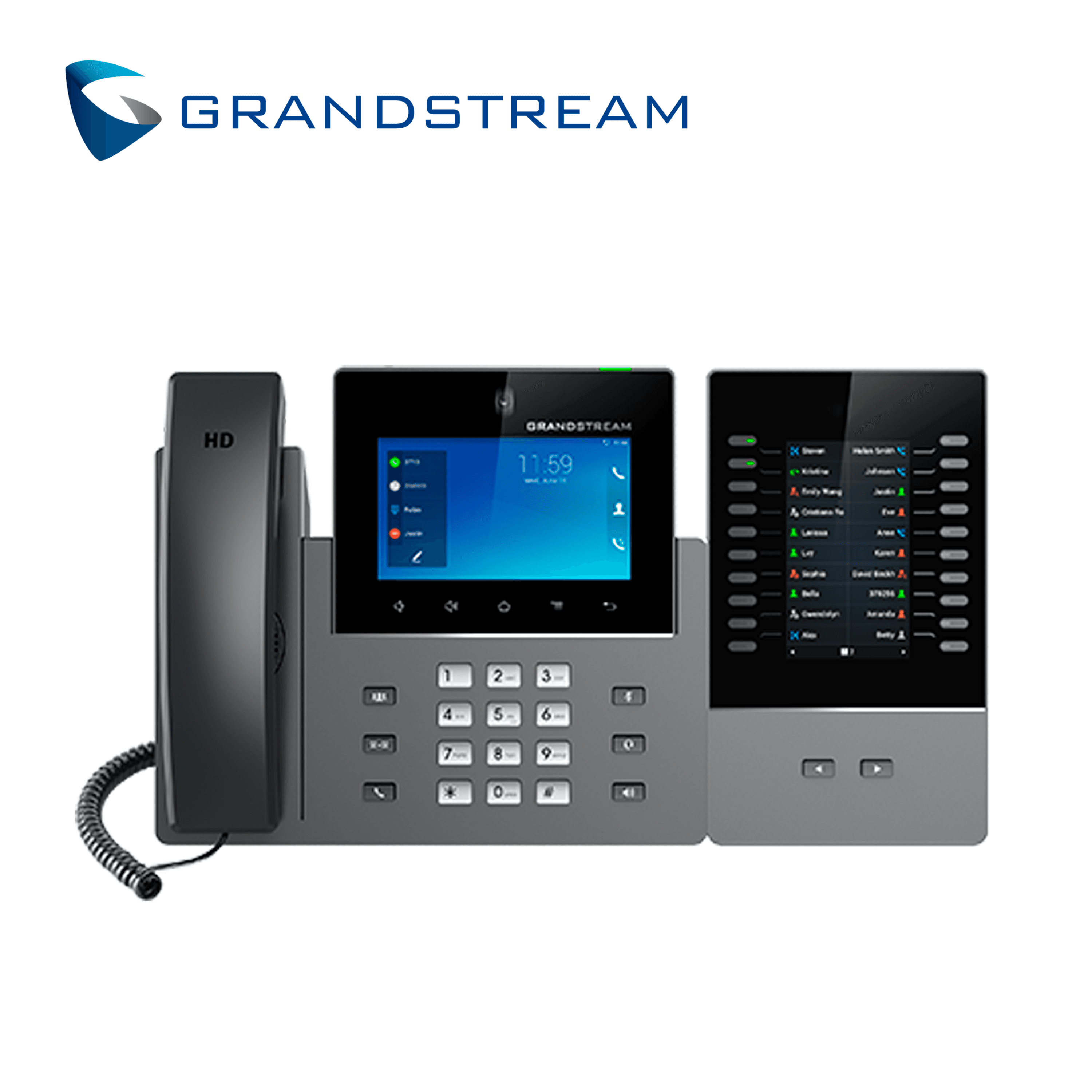 VIDEO TELEFONO IP MULTIMEDIA GRANDSTREAM GXV3450 / ANDROID 11 / 16 CUENTAS SIP / 16 LINEAS / PANTALLA TACTIL 5 PULGADAS / CAMARA INTEGRADA 2MP / BUETOOTH / WIFI DOBLE BANDA 802.11AC / PUERTOS 10/100/1,000MBPS / AUDIO HD / ALIMENTACION POE+ AF/AT / 12 - Miniatura 2