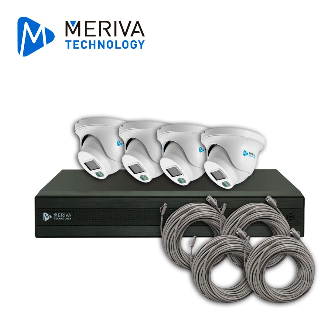 KIT DE VIDEOVIGILANCIA IP MERIVA TECHNOLOGY MKIP2MP-4T-8P 4 CÁMARAS TURRET IP MTD-203D DE 2MP LUZ DUAL CON MICROFONO INTEGRADO MIA 2.0 VIDEO ESTRUCTURADO - NVR MNVR-1788-8P CON POE INTEGRADO 8 CANALES / MIA 2.0 / LPR / ALMACENAMIENTO HASTA 10TB - 8 P - Miniatura 2