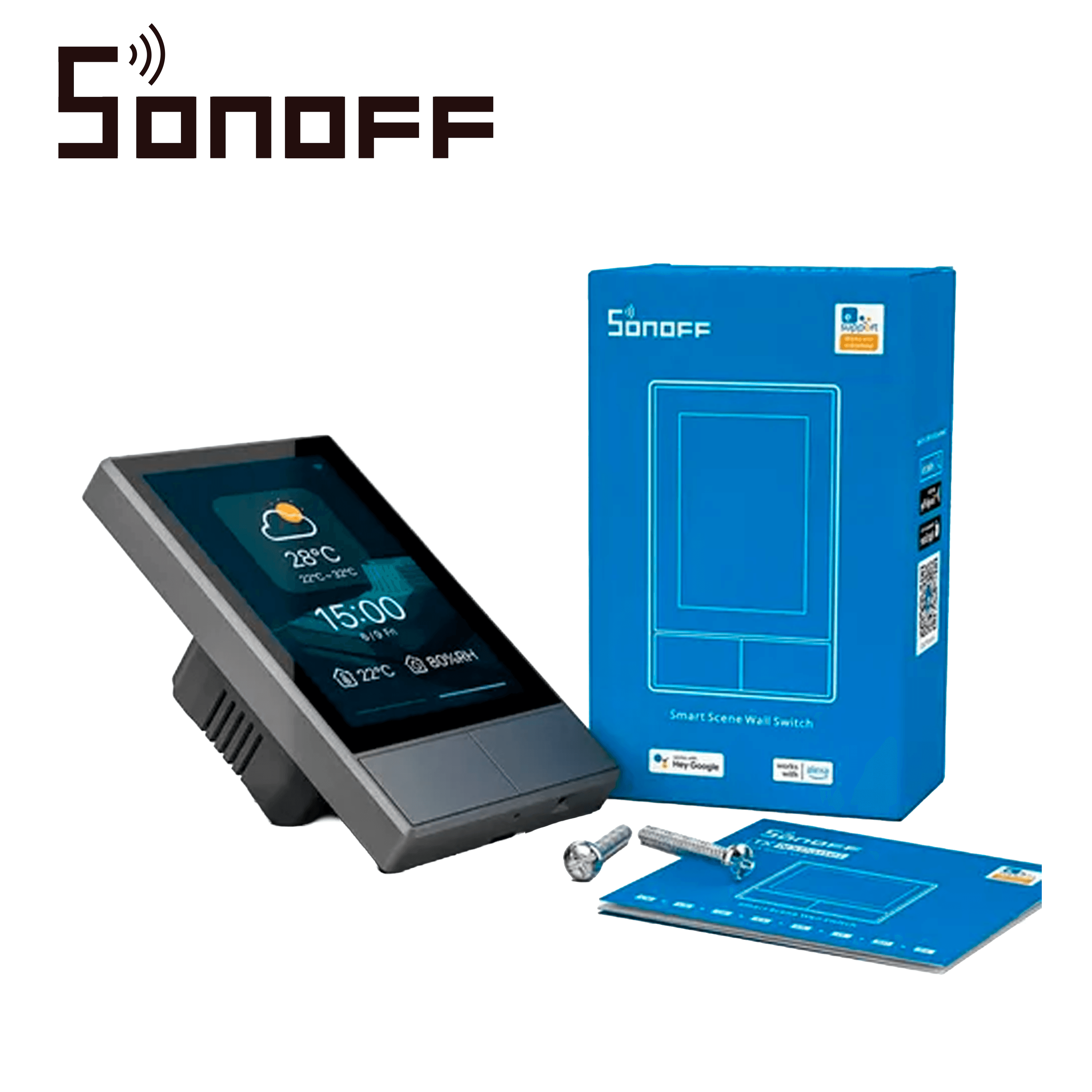 APAGADOR INTELIGENTE DE 2 UNIDADES CON PANTALLA TACTIL WIFI 2.4 GHZ + BLUETOOTH SONOFF NSPANEL-US CAPAZ DE CONTROLAR HASTA 8 DISPOSITIVOS SONOFF O ESCENAS INTELIGENTES - Miniatura 4