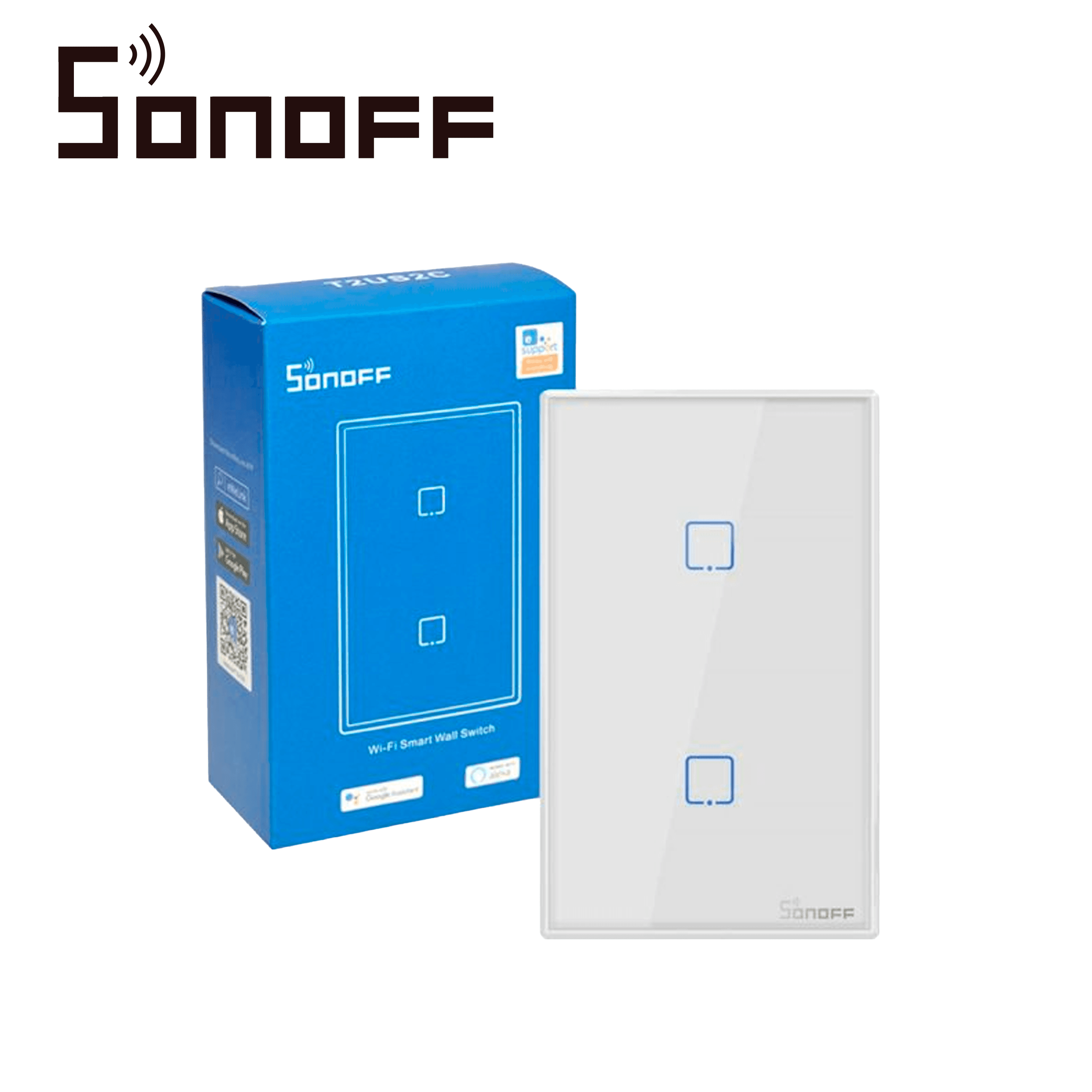 APAGADOR DE PARED TOUCH ON/OFF SONOFF T2US2C-TX / INALAMBRICO WIFI SMART HOME / TEMPORIZADOR PARA IOS Y ANDROID COMPATIBLE CON ALEXA/GOOGLE HOME/IFTTT / 2CH WIFI 2.4GHZ / RF 433 HASTA 2AMP POR - Miniatura 4