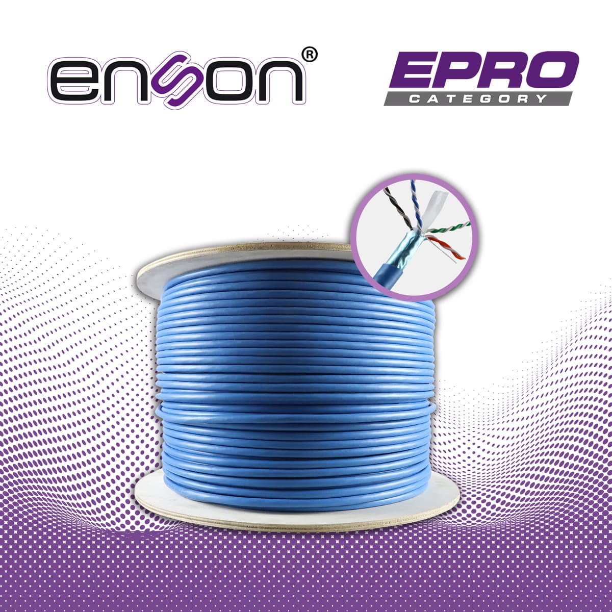 CABLE UTP CAT6A ENSON 12264L305 FORRO PVC AZUL 4 PARES 500MHZ 100 POR CIENTO COBRE USO INTERIOR / 1000 PIES / 305 METROS - Miniatura 5