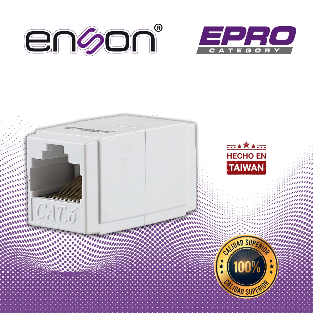 COPLE RJ45 ENSON EPRO-COP6 HEMBRA-HEMBRA CAT6 IDEAL PARA UNIR DE DOS SEGMENTOS DE CABLE UTP YA TERMINADOS - Miniatura 5