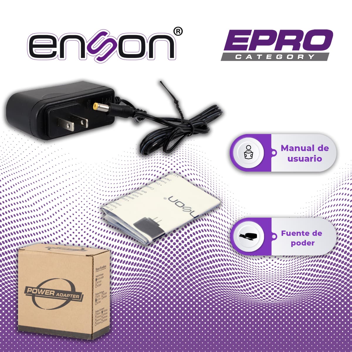 FUENTE DE PODER PARA CAMARA ENSON PS-1210 12VDC 1AMP CERTIFICACION UL - Miniatura 7
