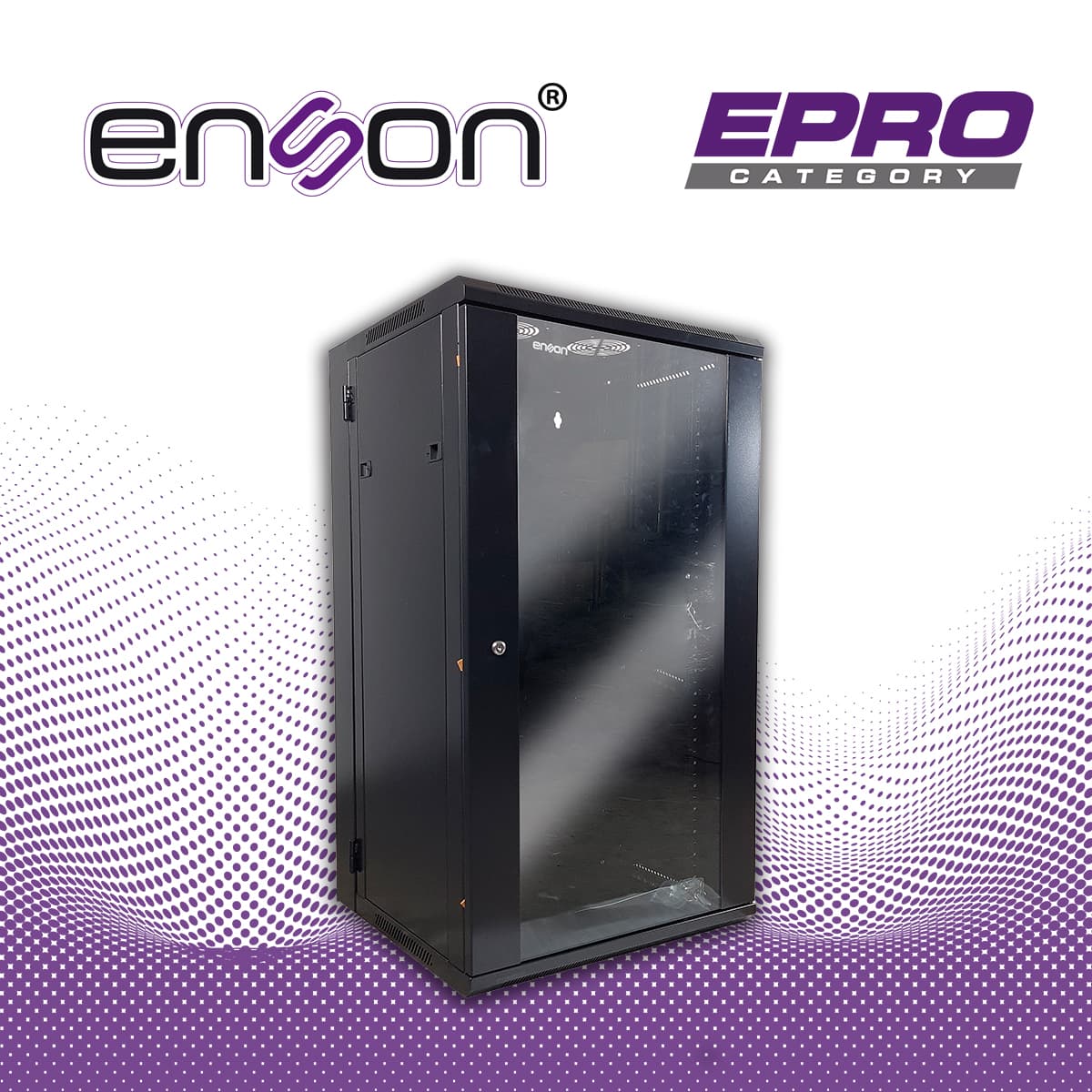 GABINETE DE PISO/PARED ENSON ENS-RKGU22PRO 22U PUERTA FRONTAL DE CRISTAL TEMPLADO CON CERRADURA DE SEGURIDAD PUERTA TRASERA ABATIBLE RANURAS DE VENTILACION EN LA PARTE SUPERIOR PARA 2 VENTILADORES DE 11 CM DIMENSIONES 550X600X1055MM - Miniatura 6
