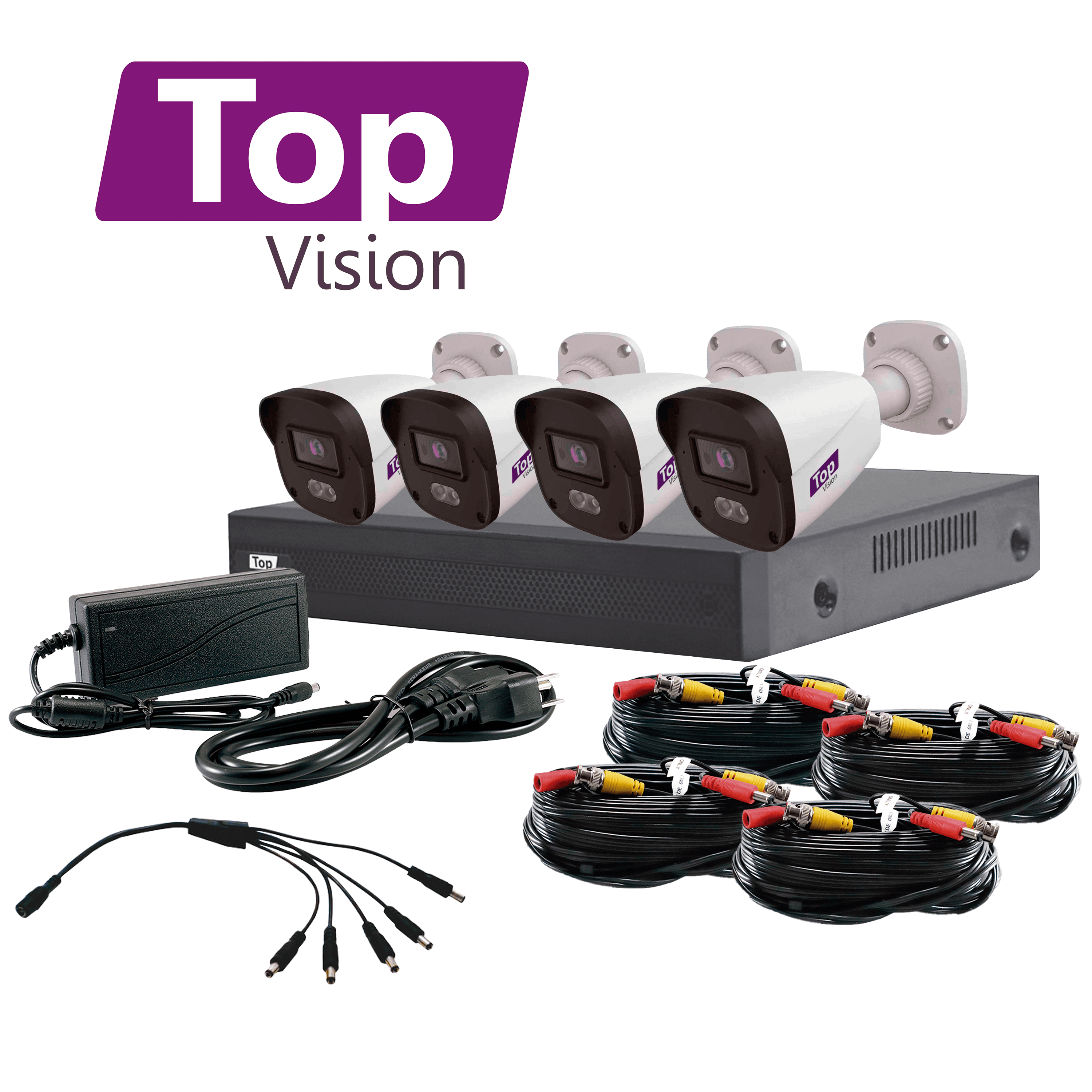 KIT 4X4 TOP24ADLKIT TOPVISION INCLUYE 1 DVR XVR-204AI 4CH 1080 LITE AUDIO POR COAXIAL O UTP / ANALITICA BASICA INTEGRADA SMD / CRUCE DE LINEA / INTRUSION / DETECCION DE OBJETIVO + 4 CAMARAS HD TOPVISION BULLET TBDL202A 2MP 2.8MM LUZ DUAL / MICROFONO  - Miniatura 2