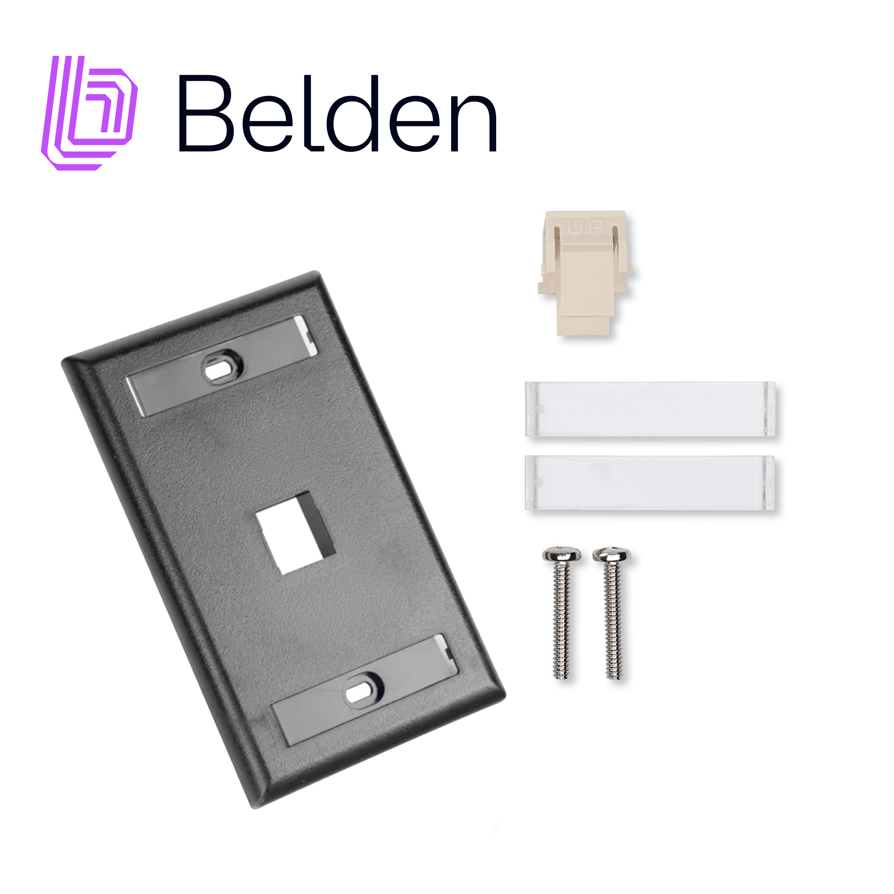 PLACA DE PARED (FACEPLATE) BELDEN AX104160 / INTERIOR / NEGRO /1 PUERTO / PIEZA
 - Miniatura 3