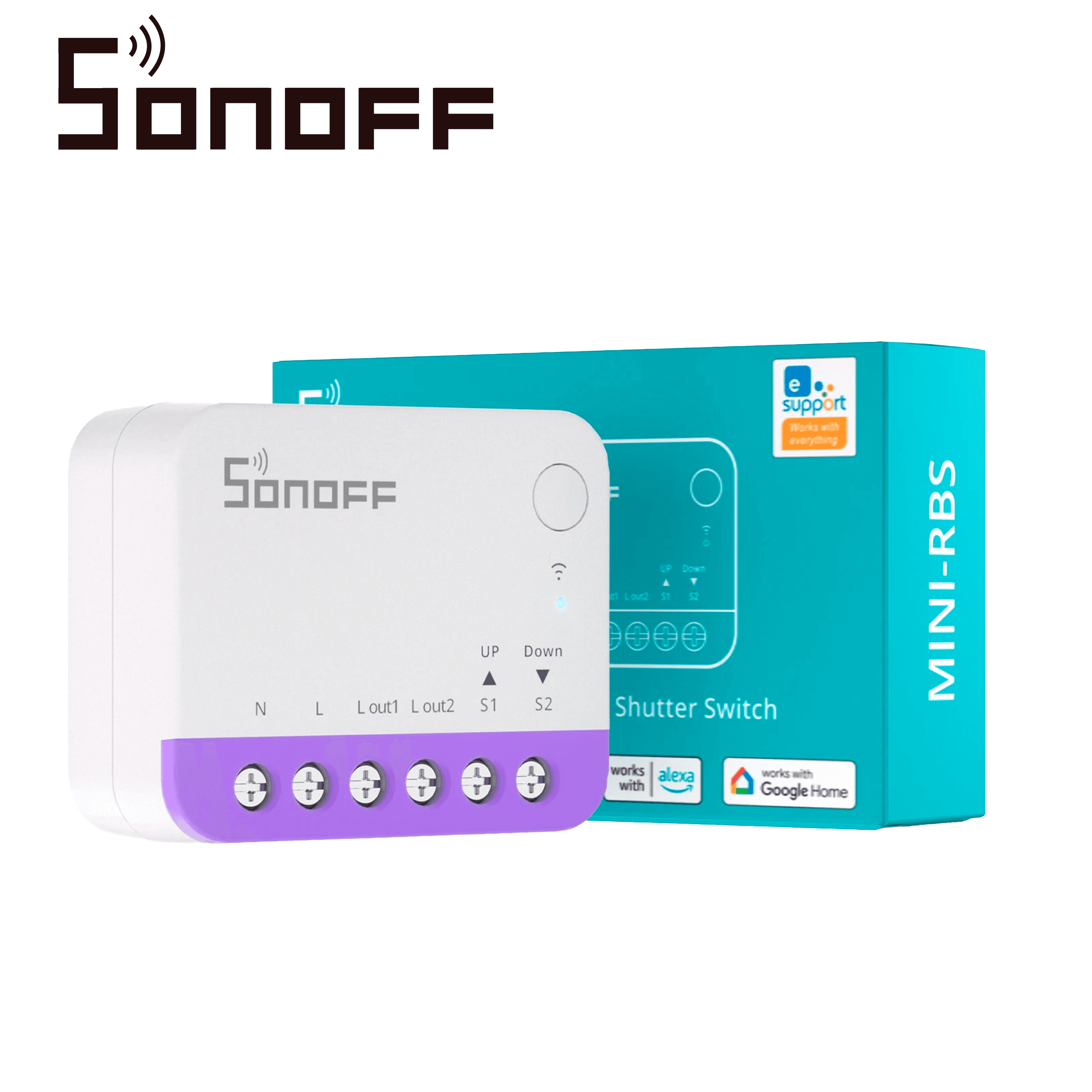 MINI INTERRUPTOR ON/OFF  WIFI PARA PERSIANAS SONOFF MINI-RBS  COMPATIBLE CON GOOGLE HOME/ ALEXA/APPLE HOME / MATTER / CONTROLABLE DESDE  LA APP / WIFI 2.4 GHZ/ CARGA DE 1 AMP MAXIMO - Miniatura 4