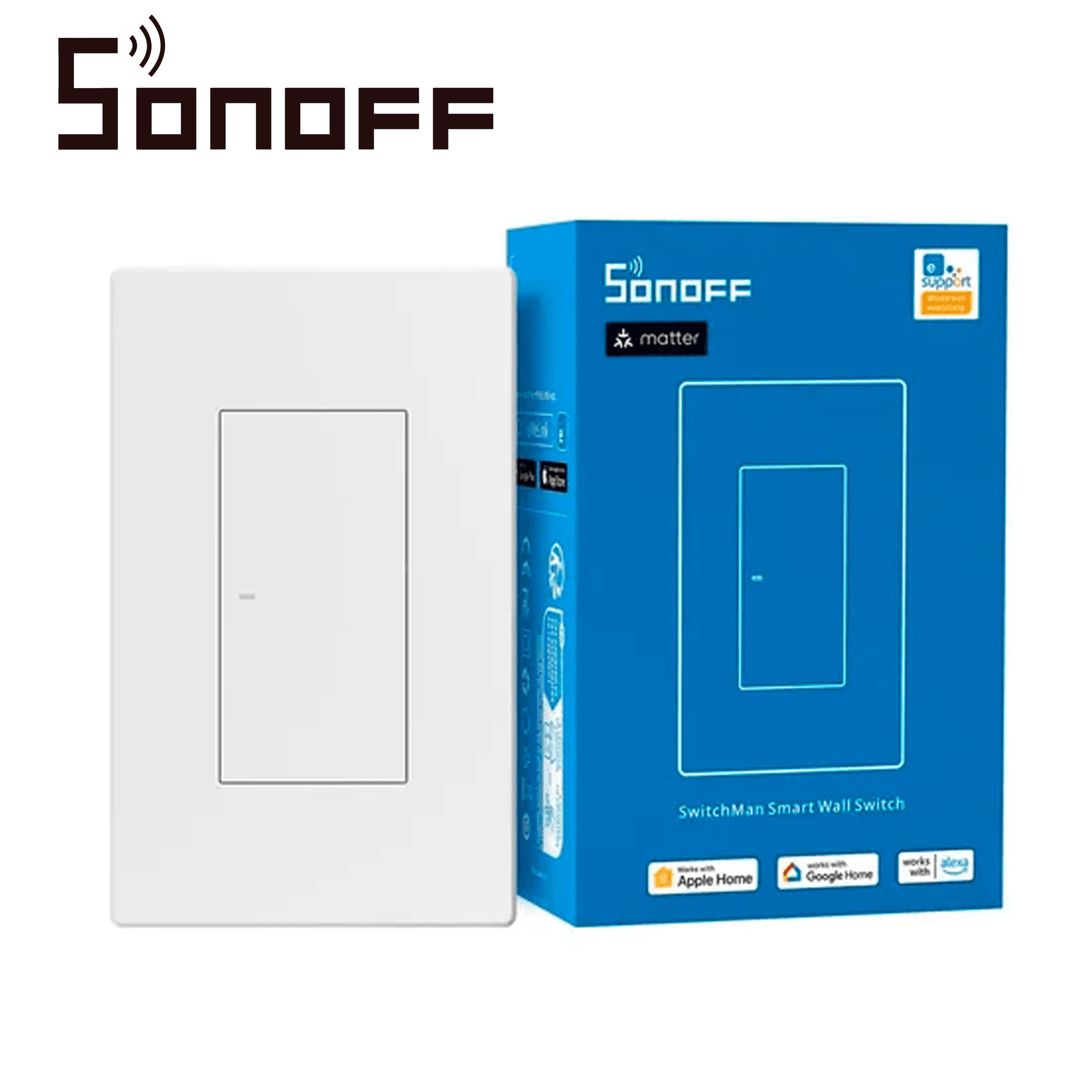 APAGADOR DE PARED TOUCH SONOFF M5-1C-120W / 1 CANAL ON/OFF/ MATTER/ WIFI 2.4GHZ / COMPATIBLE CON GOOGLE HOME / ALEXA/ APPLE HOME / SMARTTHINGS / HASTA 10 AMP TOTALES - Miniatura 3