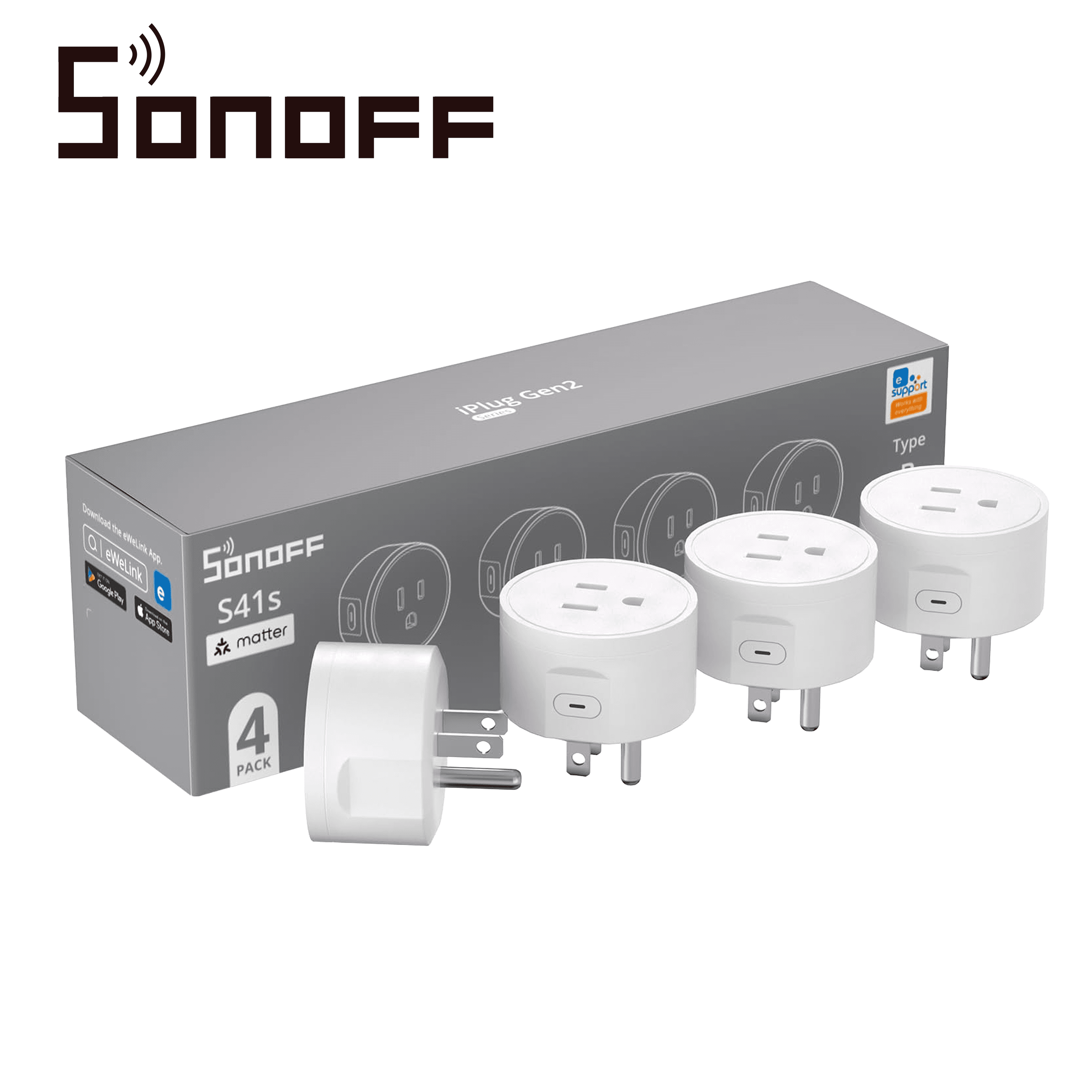 CONTACTO ON/OFF SONOFF S41STPB /PAQUETE DE 4 PIEZAS /MATTER/ WIFI/ SOLUCIONES SMART HOME / COMPATIBLE CON GOOGLE HOME/ ALEXA / APPLE HOME / HOME ASSISTANT - Miniatura 4