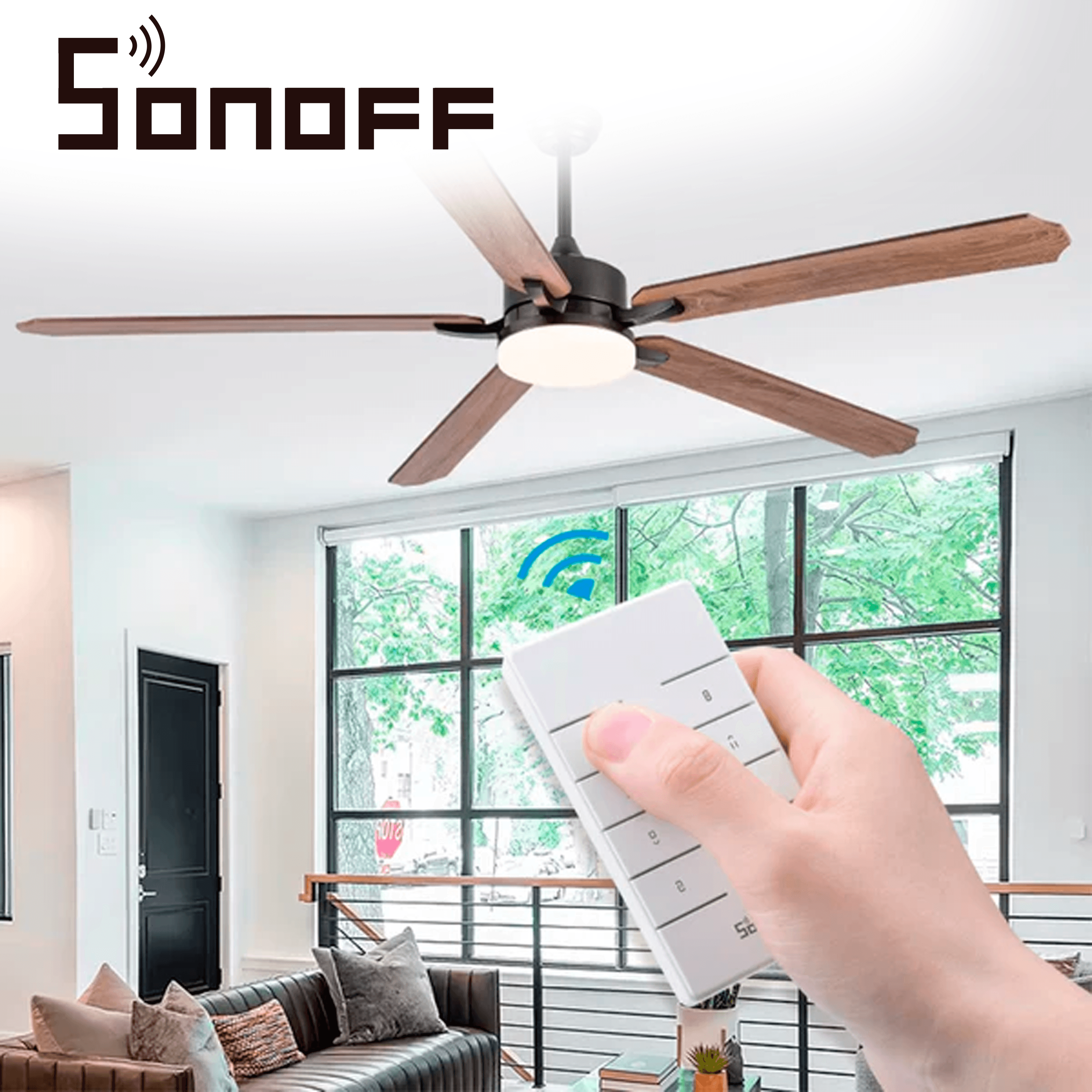 CONTROL REMOTO RF SONOFF RM433R2 / INALAMBRICO COMPATIBLE CON  RF433MHZ / PERMITE  ACTIVAR  HASTA  8 DISPOSITIVOS /  ACTIVA  VARIOS EQUIPOS DESDE  LA  PALMA DE TU MANO - Miniatura 3