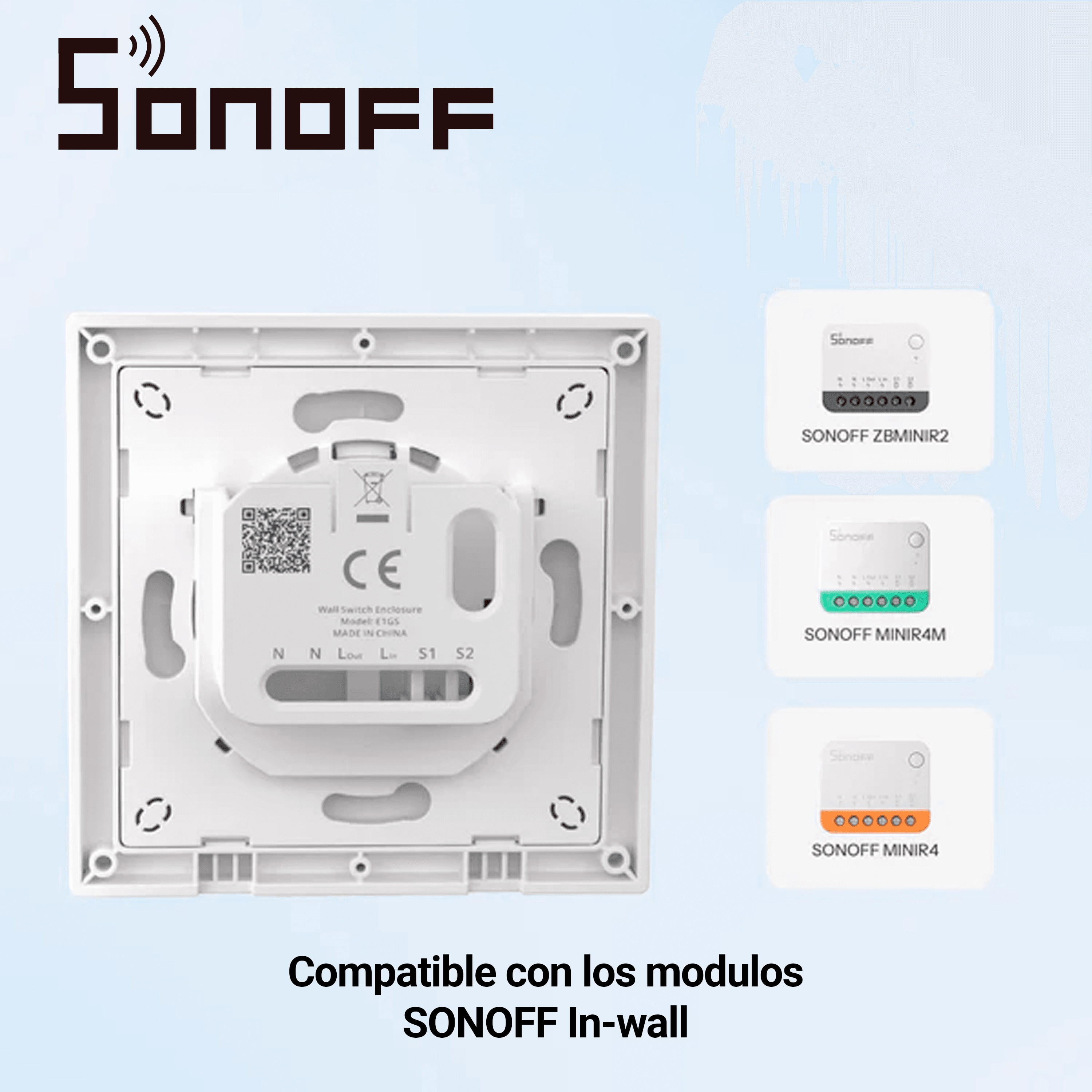 CAJA PARA INTERRUPTOR DE PARED DE UNA  UNIDAD  SONOFF E1GS/ SI REQUIERE NEUTRO PARA LA CONEXION /  COMPATIBLE  CON INTERRUPTORES MINI / SLOT PARA UN INTERRUPTOR - Miniatura 4