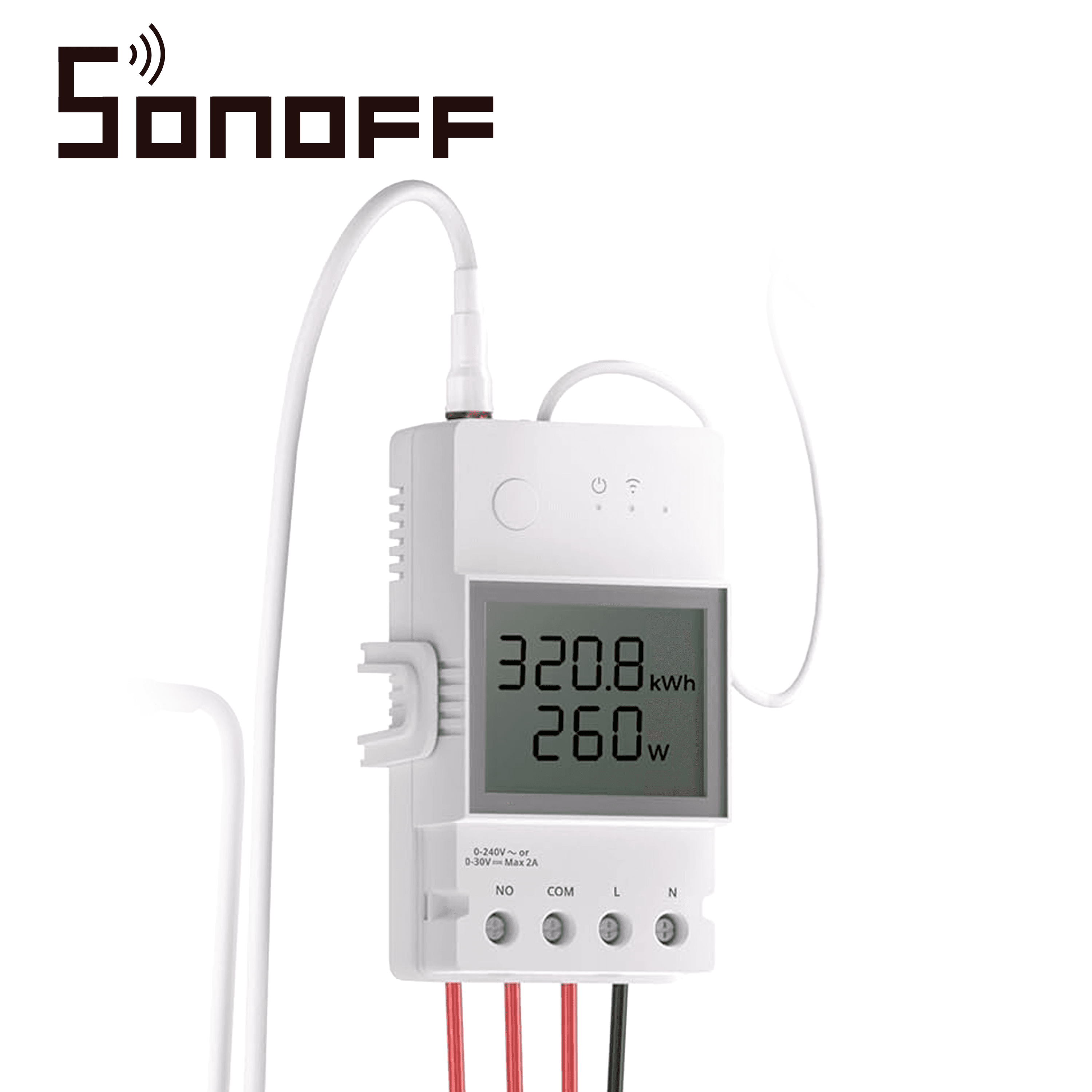 MEDIDOR DE ENERGIA SONOFF POWCT / PERMITE MEDIR CORRIENTES HASTA DE 100 AMP   SIN TOCAR CABLES ACTIVOS /  DISEÑO DE ABRAZADERA PARA  MEDIR LA ENERGIA / PERMITE MEDIR VOLTAJE / CORRIENTE / POTENCIA - Miniatura 3