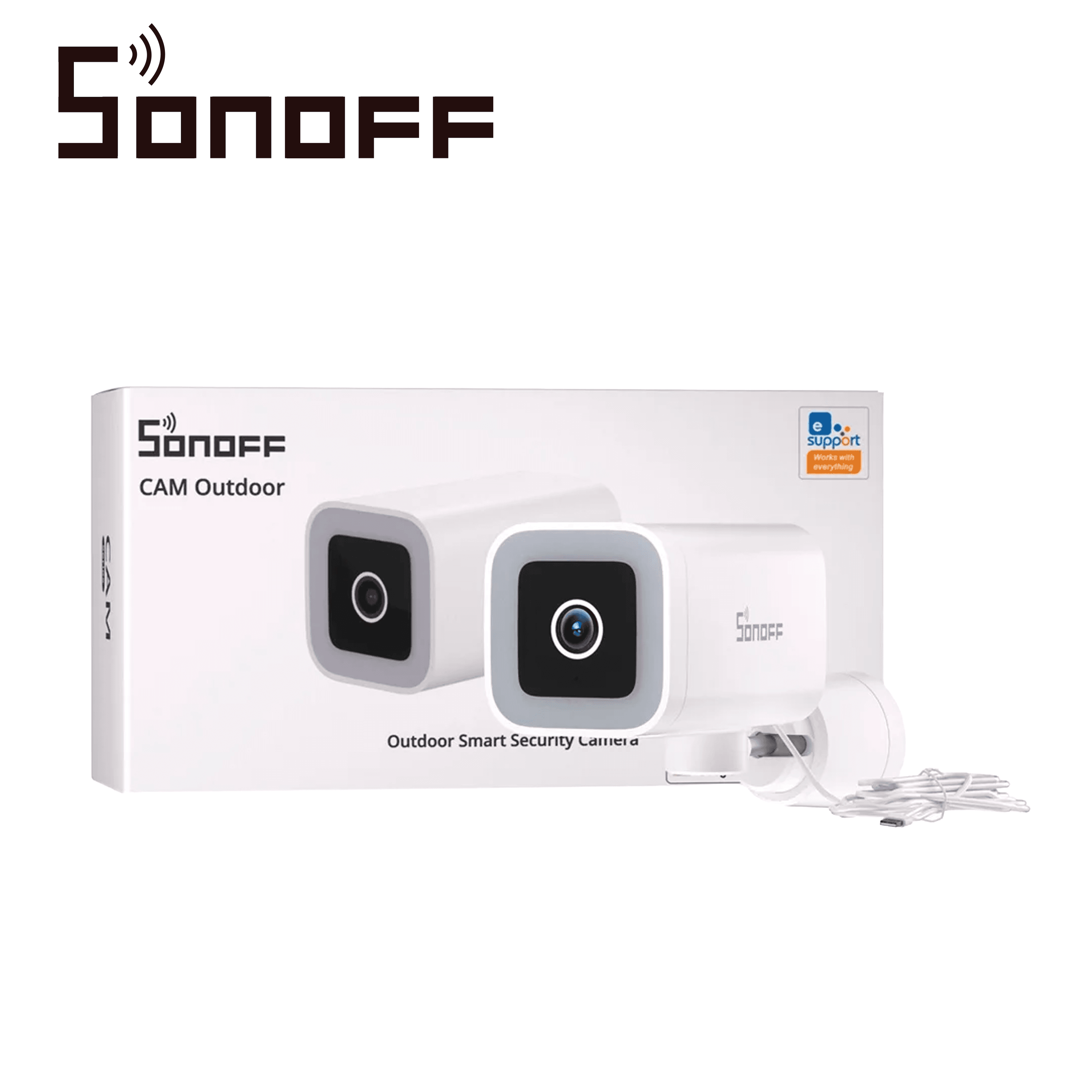 CAMARA DE SEGURIDAD PARA EXTERIORES SONOFF CAM-B1P / INALAMBRICA WIFI/ PROTECCION IP65 / RESOLUCION 2K HD / FUNCIONES DE DETECCION Y SEGUIMIENTO DE MOVIMIENTO HUMANO /COMPATIBLE CON ALEXA Y GOOGLE HOME /REQUIERE ADAPTADOR DE ENERGIA/ ADAPTADOR NO INC - Miniatura 4