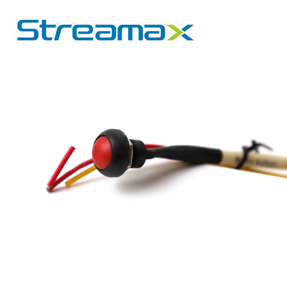 BOTON DE PANICO STREAMAX PANIC BUTTON / CABLEADO / USO EN CASO DE EMERGENCIAS O PANICO PARA EL CONDUCTOR O EL VEHICULO / COMPATIBLE CON CUALQUIER MDVR (SE REQUIERE MODULO DE ALARMA) - Miniatura 4
