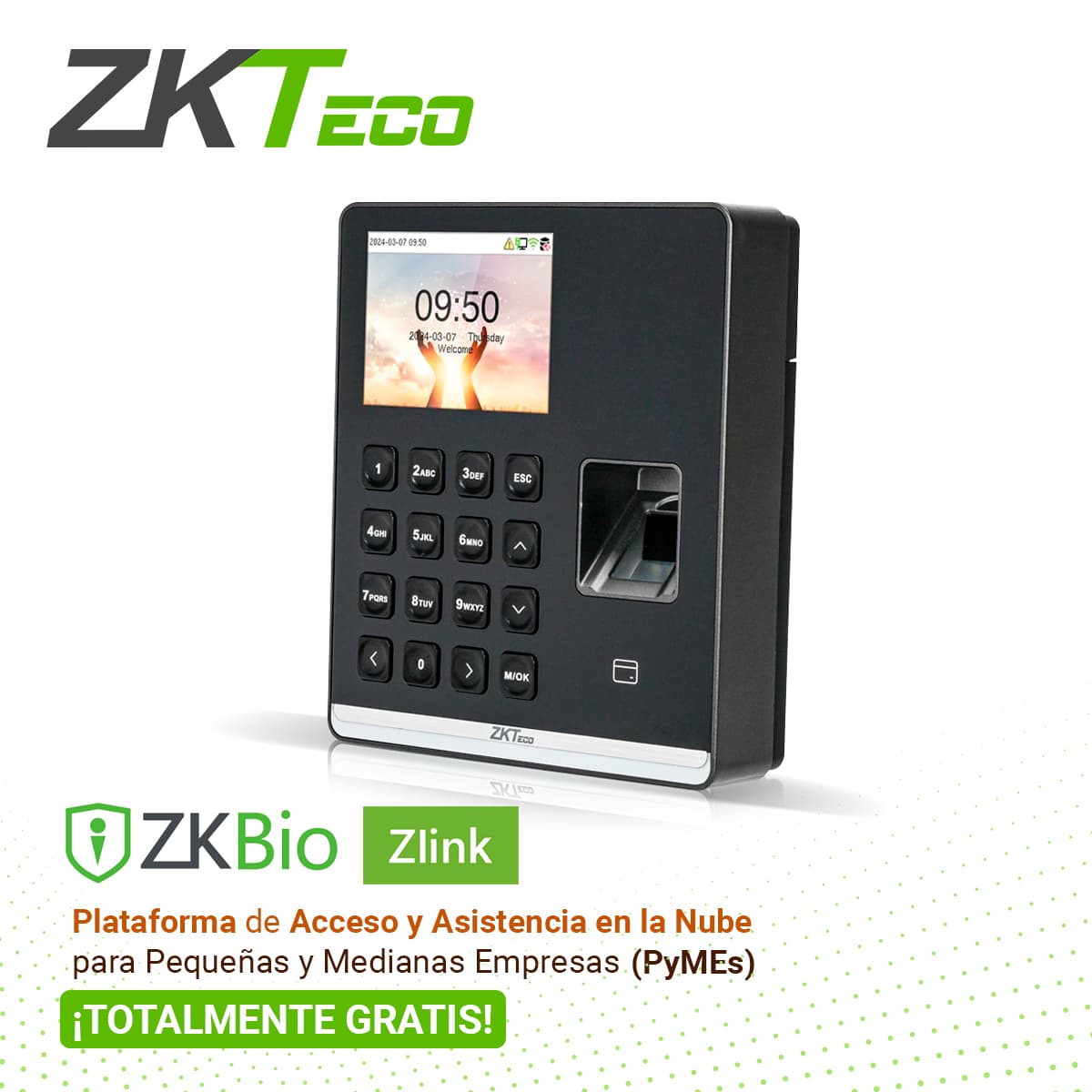 M1 CONTROL DE ASISTENCIA BIOMETRICA ZKTECO M1 / 500 HUELLAS / 500 TARJETAS DE 125 KHZ / 500 USUARIOS /TECLADO ALFANUMERICO / WIFI 2.4 GHZ / ADMS / PUERTO USB /  COMPATIBLE CON SOFTWARE BIO TIME CLOUD 2.0 / COMPATIBLE CON SOFTWARE ZLINK - Miniatura 5