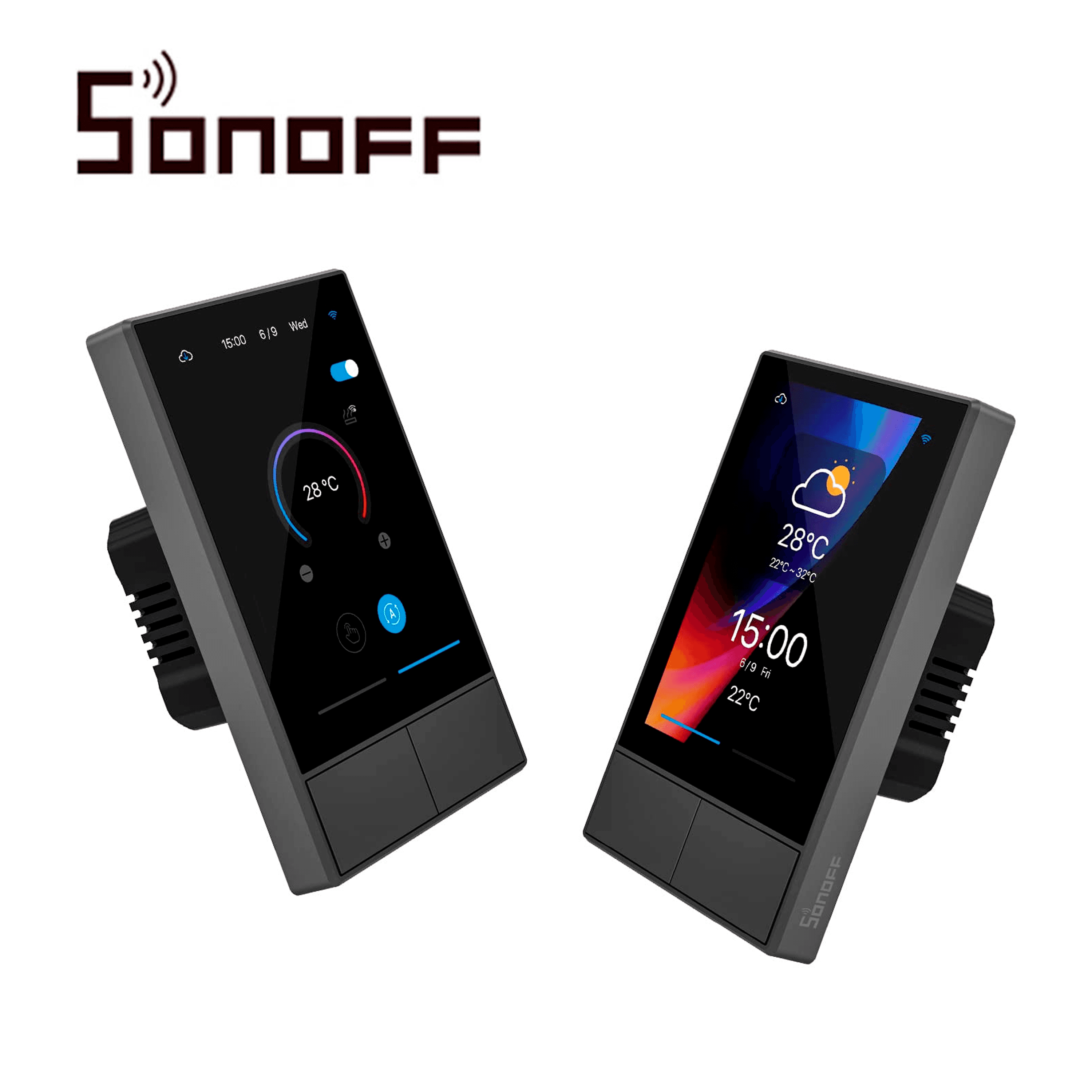 APAGADOR INTELIGENTE DE 2 UNIDADES CON PANTALLA TACTIL WIFI 2.4 GHZ + BLUETOOTH SONOFF NSPANEL-US CAPAZ DE CONTROLAR HASTA 8 DISPOSITIVOS SONOFF O ESCENAS INTELIGENTES - Miniatura 6