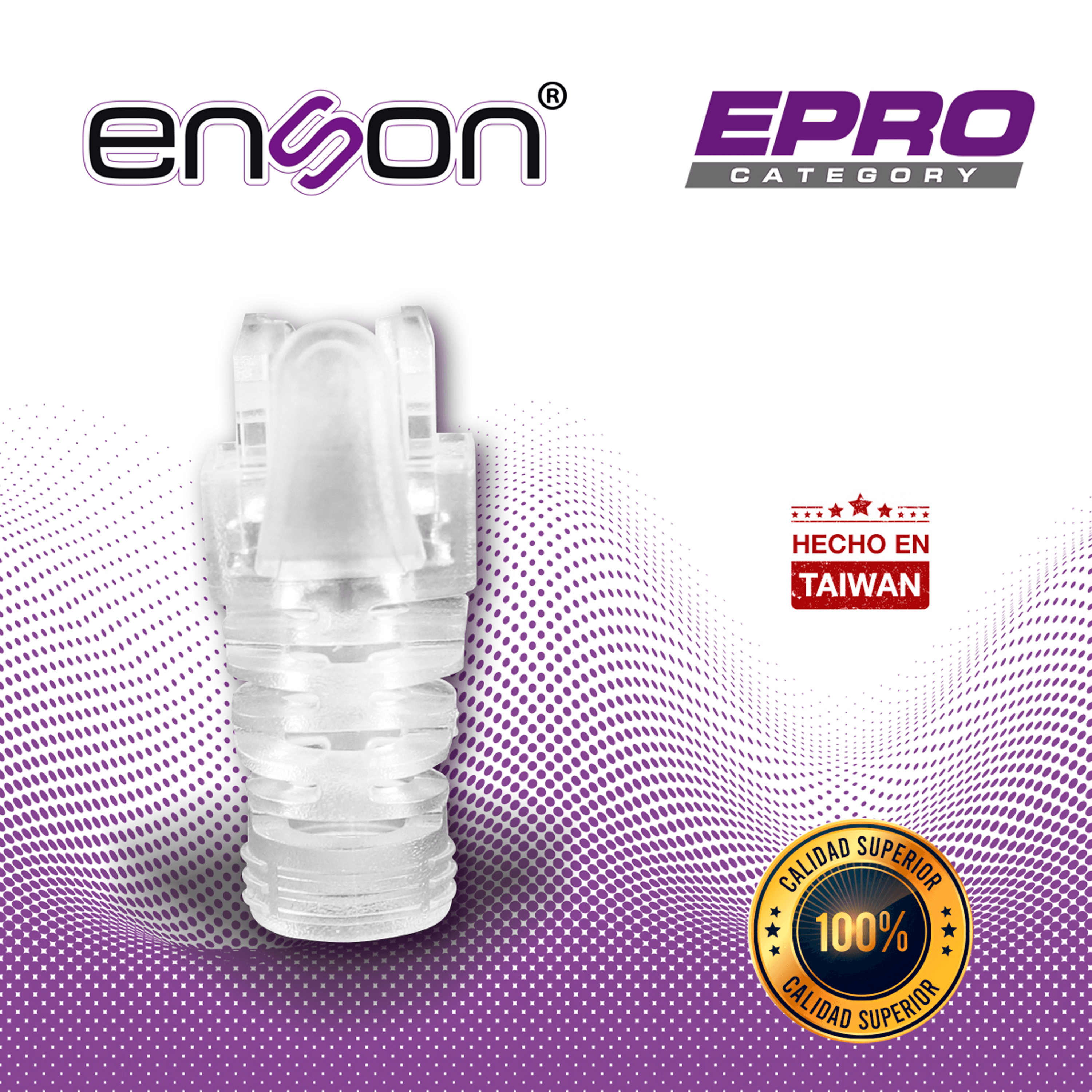 BOTA PARA CABLE UTP ENSON EPRO-BOOT6-CL TRANSPARENTE IDEAL PARA PROTEGER Y DAR MEJOR ACABADO AL TERMINADO DEL CABLEADO. COMPATIBLE EXCLUSIVAMENTE CON CONECTORES RJ45 CAT5E ENSON 
EPRO-PLUG6-50 - Miniatura 3