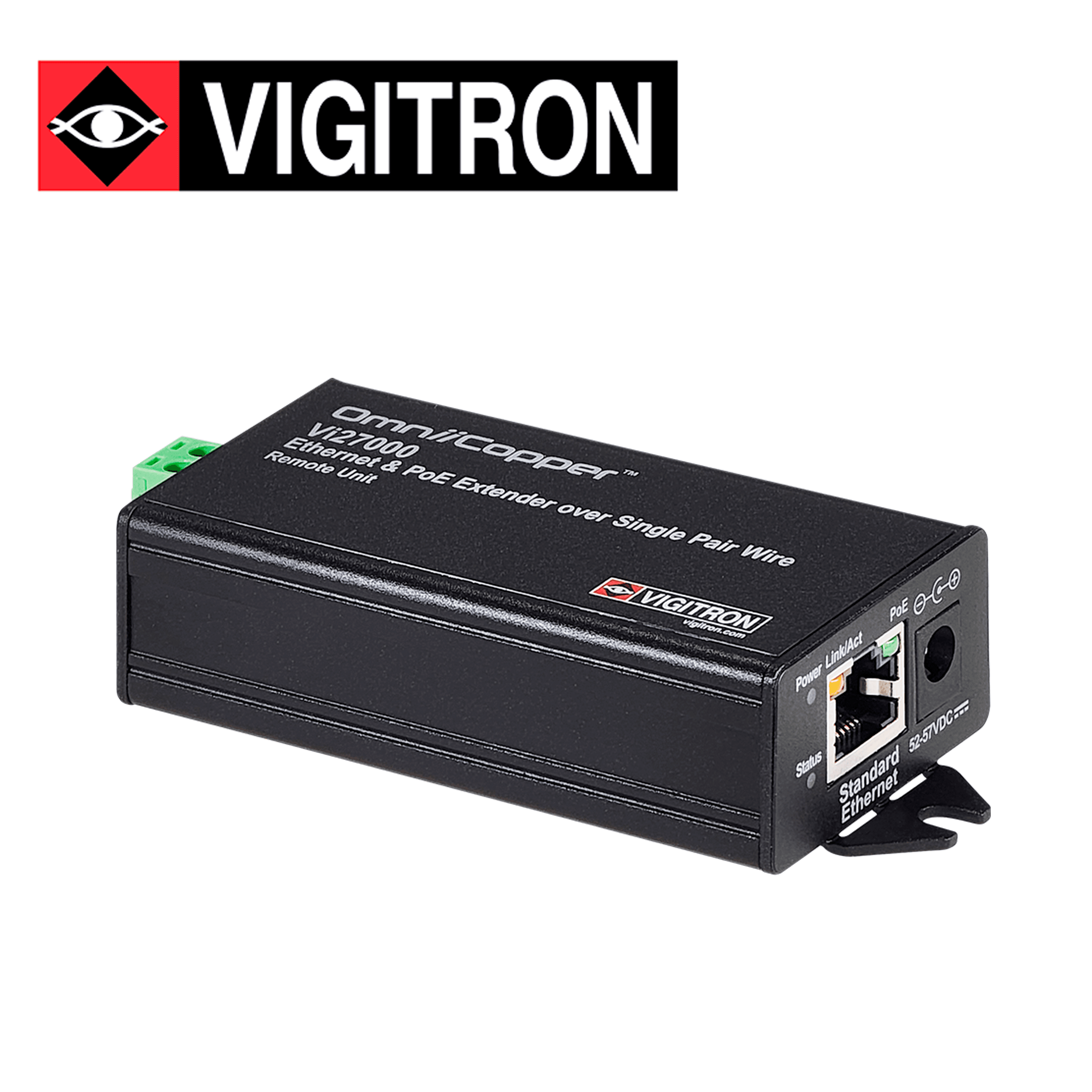 TRANSMISOR ETHERNET  PAR UNICO Y POE 914 METROS VIGITRON MODELO VI2700 / 1 PUERTO / UTP / POE AF AT  /36W / REQUIERE FUENTE POE O FUENTE ADICIONAL DE 48 -57 V - Miniatura 3
