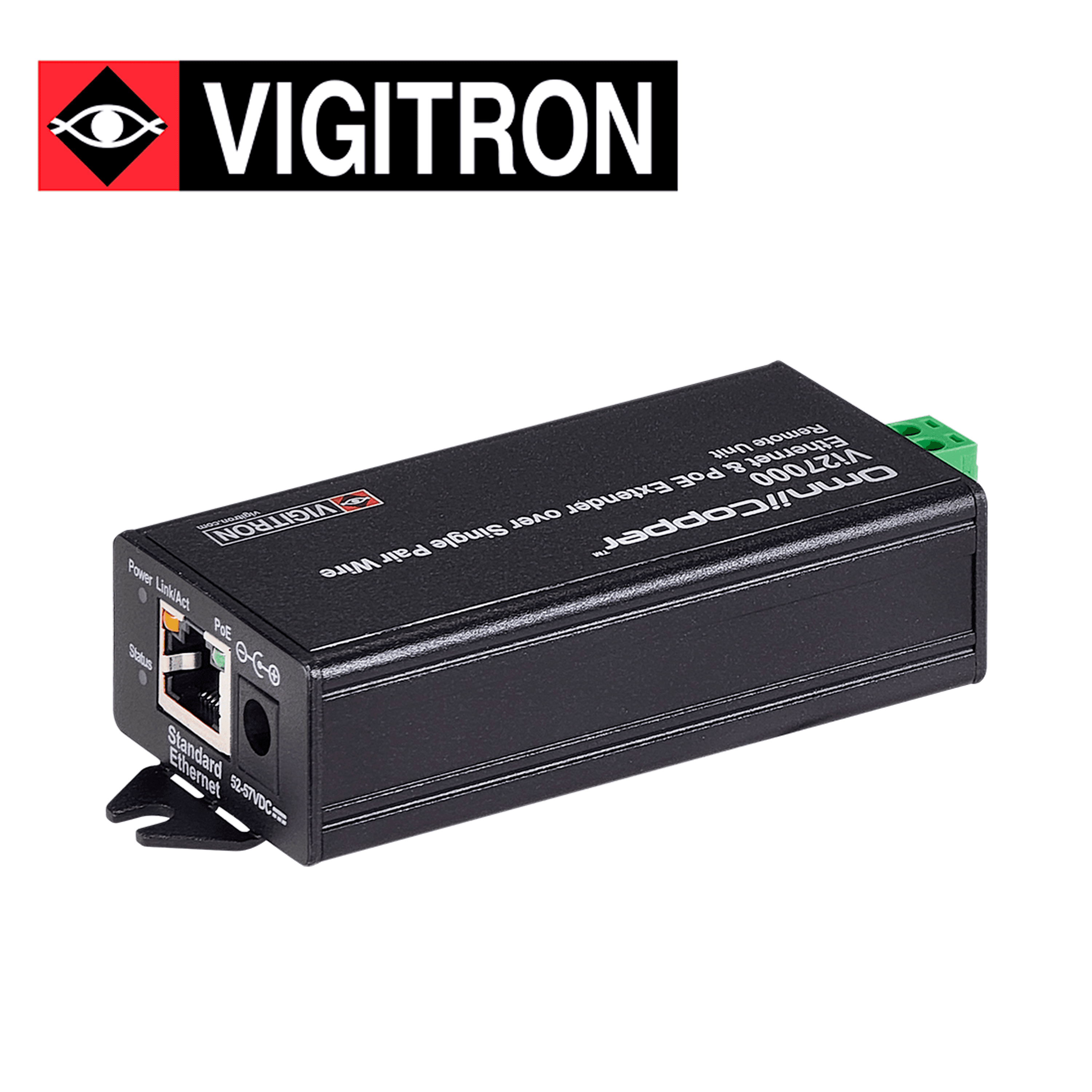 TRANSMISOR ETHERNET  PAR UNICO Y POE 914 METROS VIGITRON MODELO VI2700 / 1 PUERTO / UTP / POE AF AT  /36W / REQUIERE FUENTE POE O FUENTE ADICIONAL DE 48 -57 V - Miniatura 4