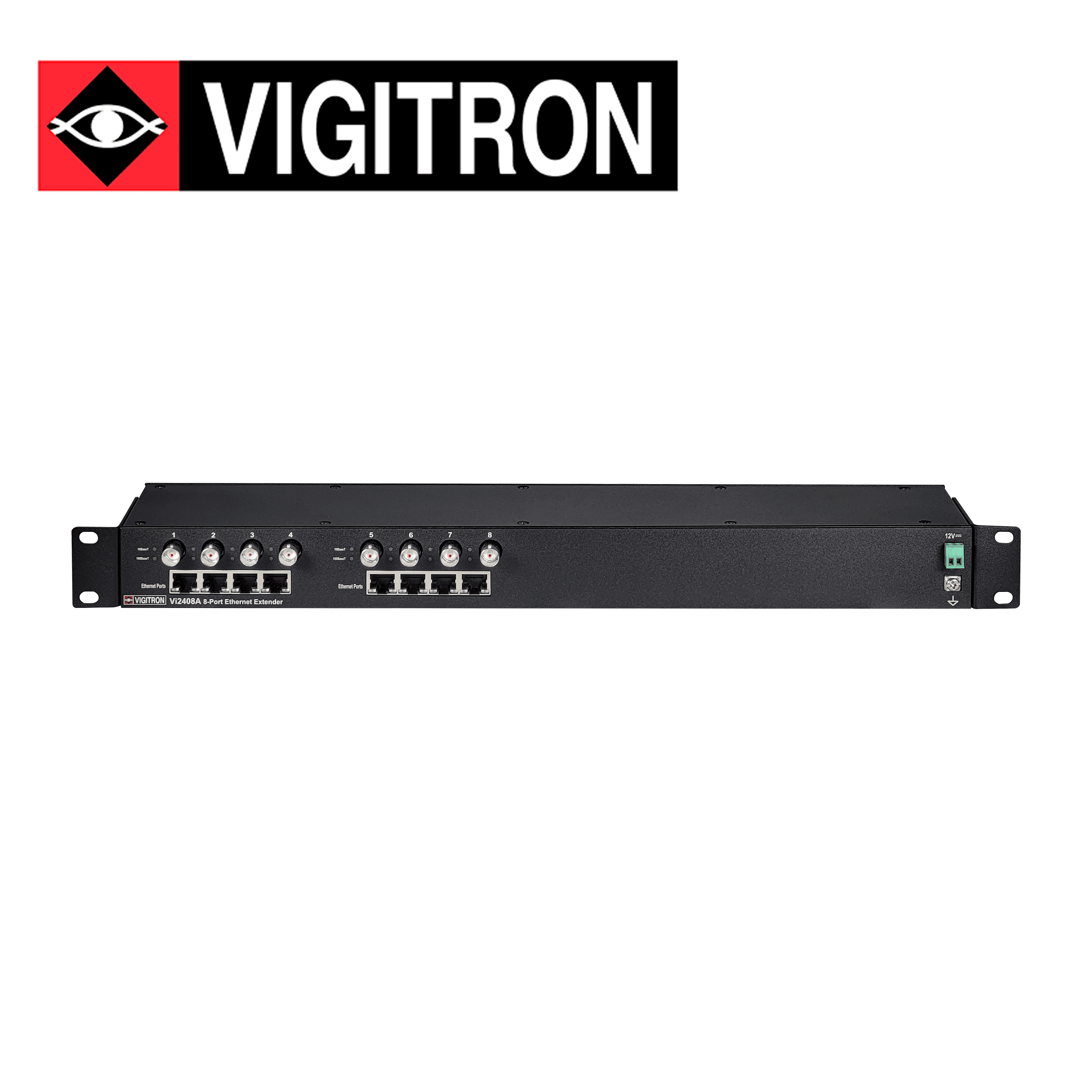 EXTENSOR POE VIGITRON VI2408A 8 CANALES POR COAXIAL / DISTANCIA HASTA 1515 METROS POR CANAL / COMPATIBLE CON POE AF/AT/BT HASTA 74W / REQUIERE FUENTE ALIMENTACION EXTERNA 12V CC 1.2A MAX - Miniatura 2