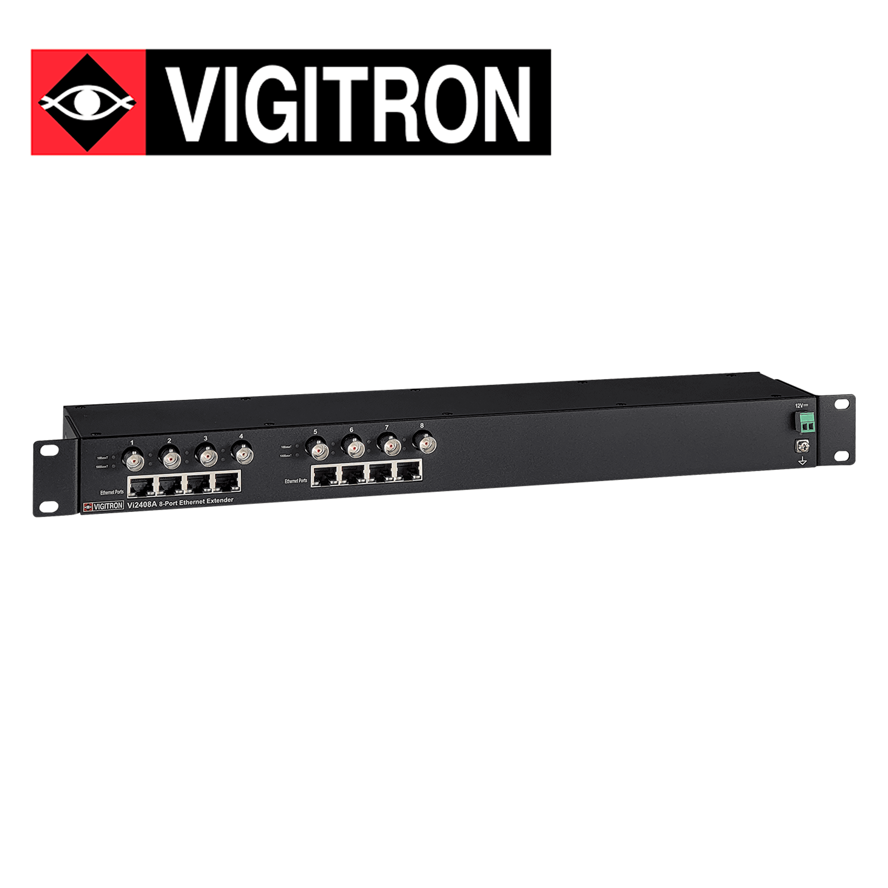 EXTENSOR POE VIGITRON VI2408A 8 CANALES POR COAXIAL / DISTANCIA HASTA 1515 METROS POR CANAL / COMPATIBLE CON POE AF/AT/BT HASTA 74W / REQUIERE FUENTE ALIMENTACION EXTERNA 12V CC 1.2A MAX - Miniatura 3