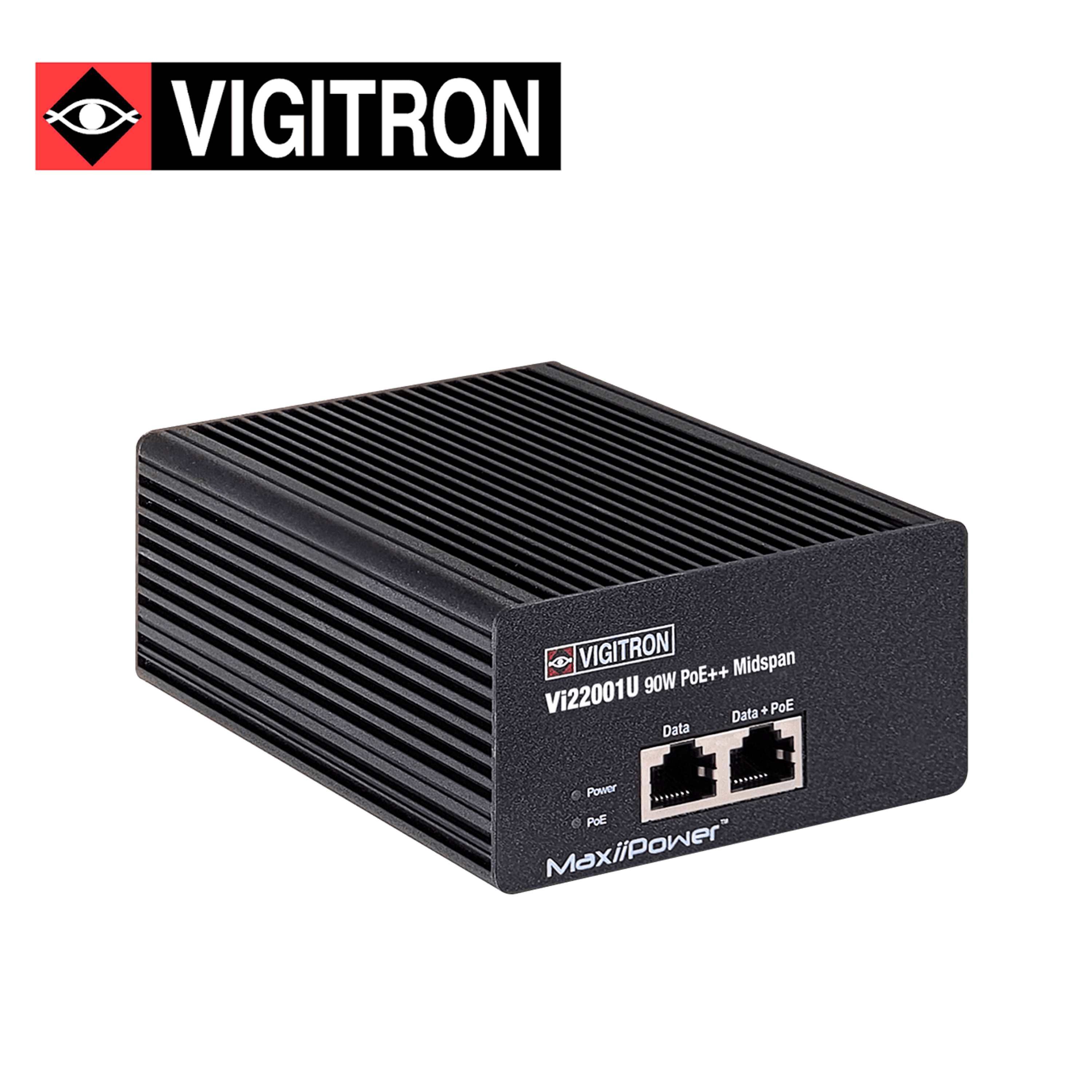 INYECTOR POE VIGITRON  VI22001U / COMPATIBLE CON POE AF/AT/BT / FUENTE ALIMENTACION ACTIVA INTEGRADA 90W / UPOE 60W /10M /100M /1000M - Miniatura 3