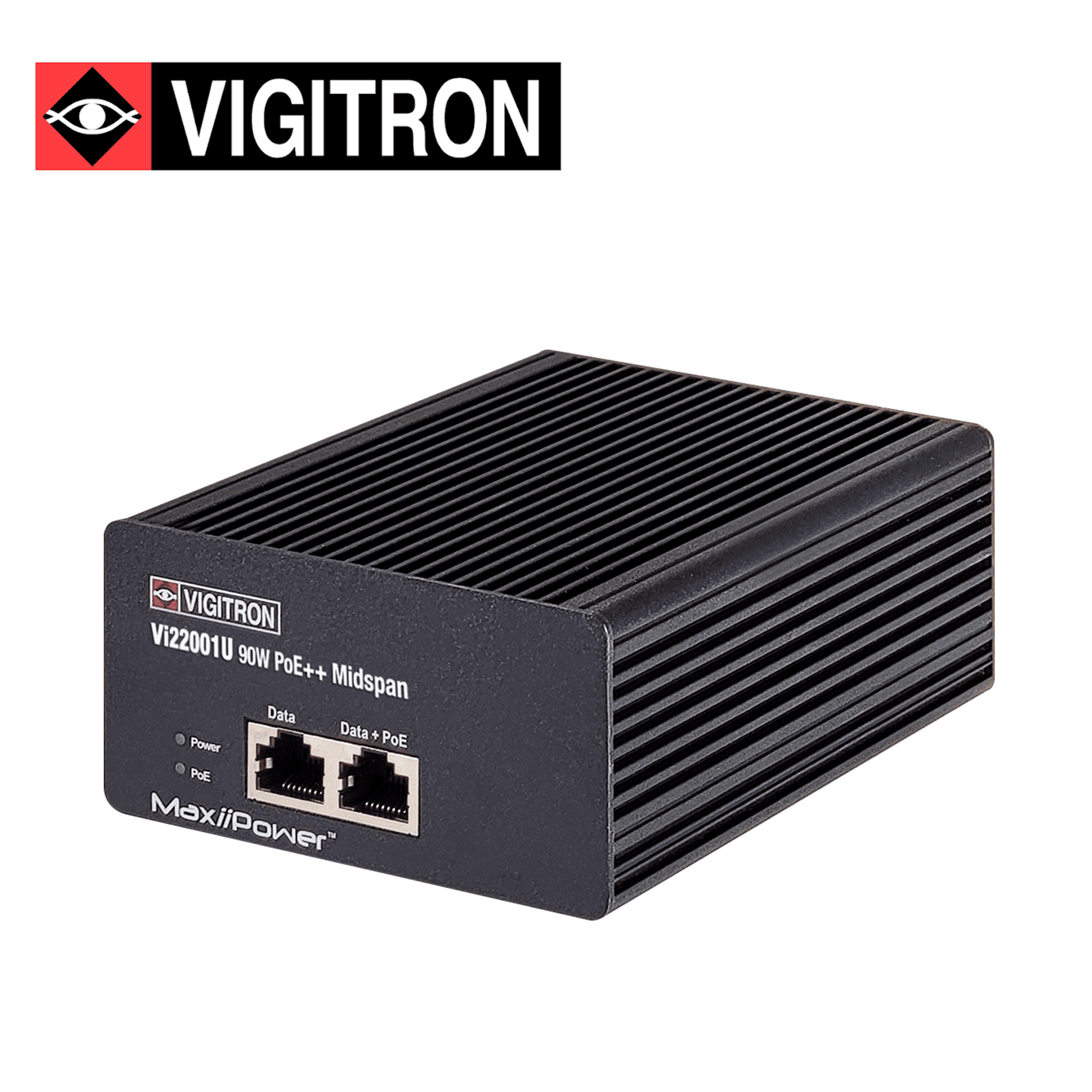 INYECTOR POE VIGITRON  VI22001U / COMPATIBLE CON POE AF/AT/BT / FUENTE ALIMENTACION ACTIVA INTEGRADA 90W / UPOE 60W /10M /100M /1000M - Miniatura 4