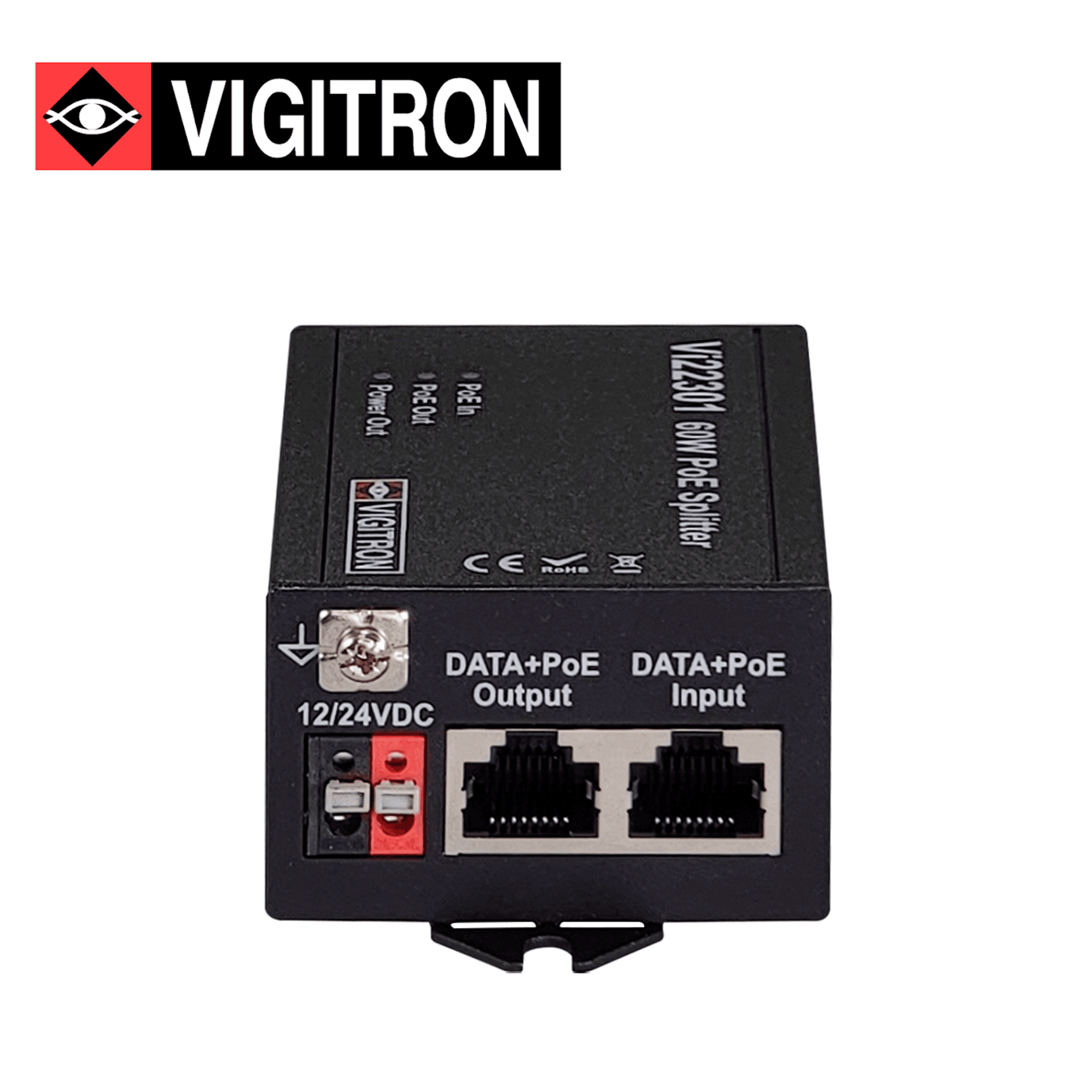SPLITTER POE VIGITRON VI22301 / 10M/100M / COMPATIBLE CON POE AF/AT 30W UPOE 60W / SALIDA 12VCD - 24VCD - Miniatura 3