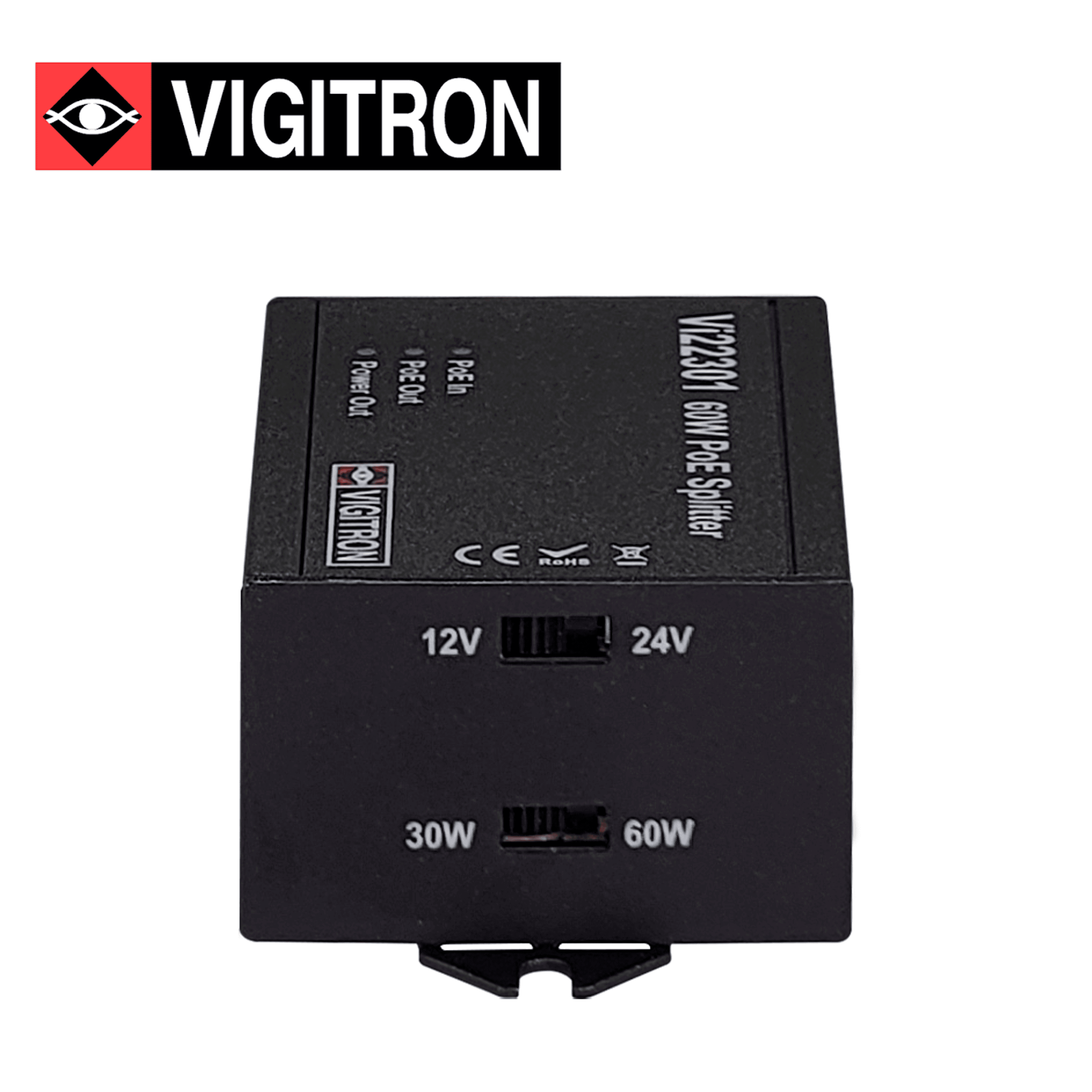 SPLITTER POE VIGITRON VI22301 / 10M/100M / COMPATIBLE CON POE AF/AT 30W UPOE 60W / SALIDA 12VCD - 24VCD - Miniatura 4