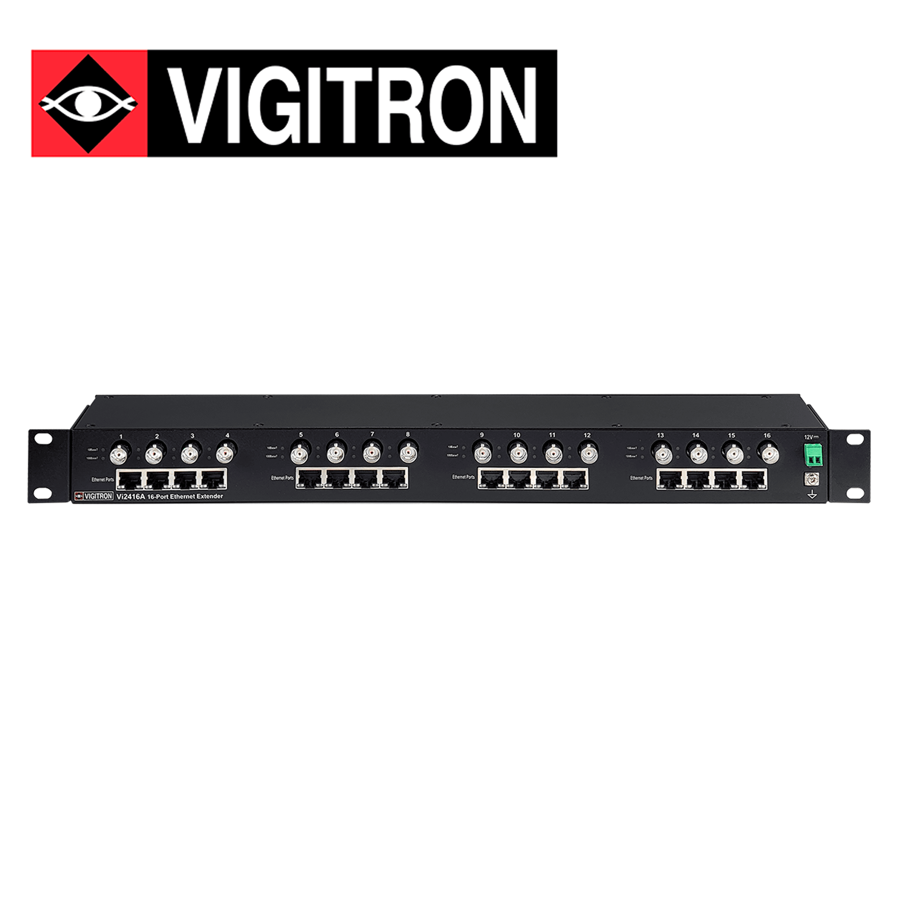 EXTENSOR POE VIGITRON VI2408A 16 CANALES POR COAXIAL / DISTANCIA HASTA 1515 METROS POR CANAL / COMPATIBLE CON POE AF/AT/BT HASTA 74W / REQUIERE FUENTE ALIMENTACION EXTERNA 12V CC 2.5A MAX - Miniatura 2